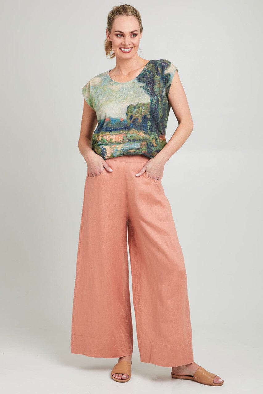 Ollie Linen Pants in Clay - Lazybones Australia Pants lazy bones 