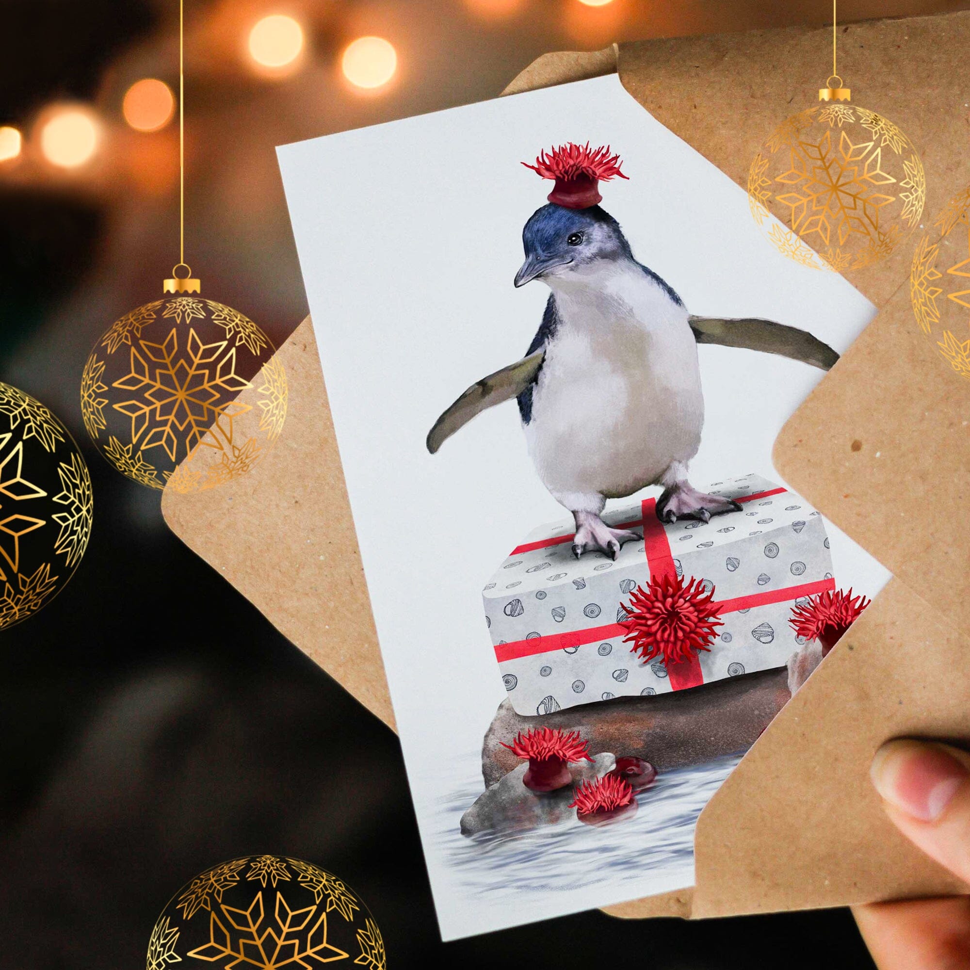 Tasmanian Xmas Greeting Cards greeting cards Cal Heath Little Penguin 