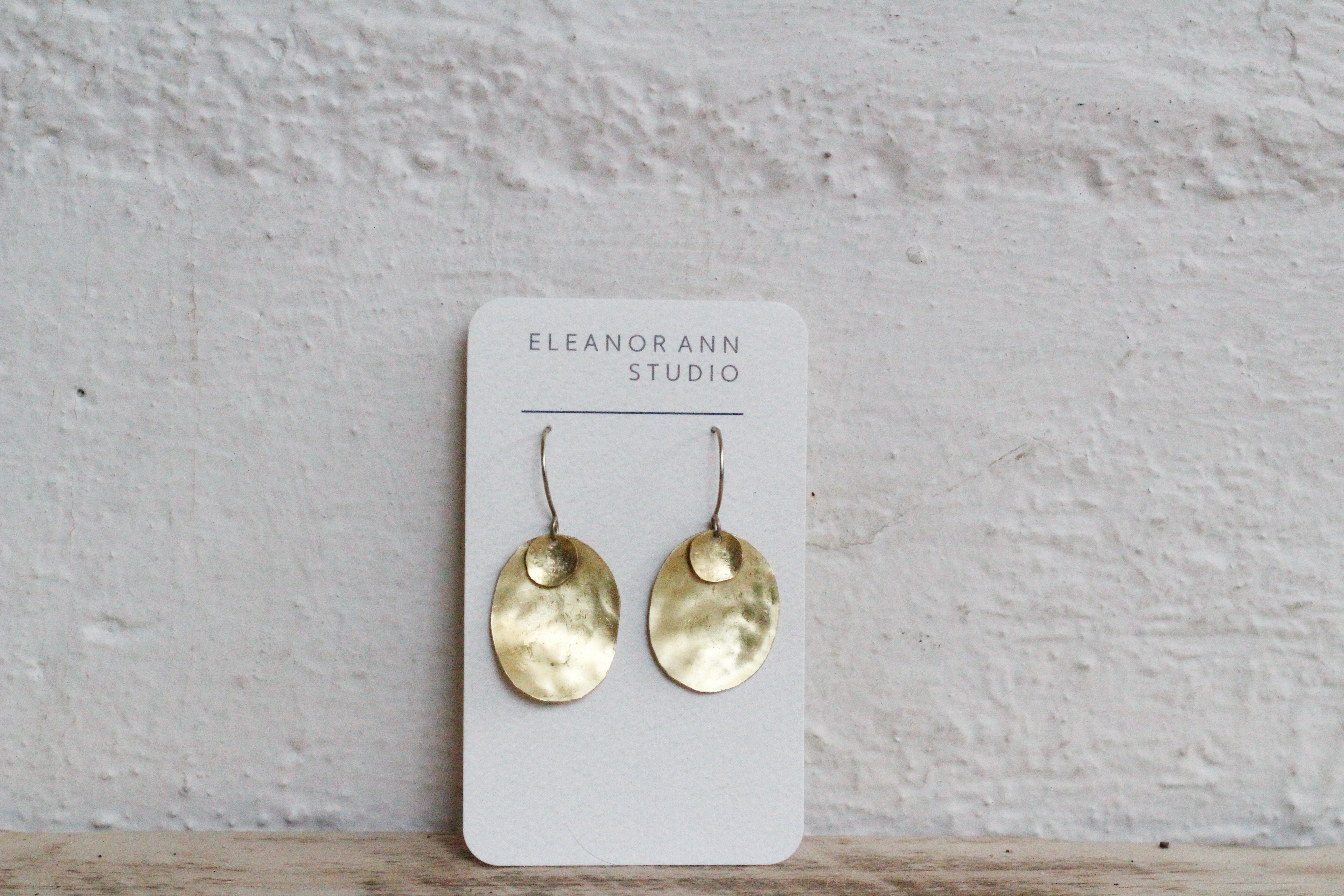 Recycled Copper & Brass Earrings - Eleanor Ann Earrings Eleanor Ann Eclipse Dangles - Brass Brass Hooks 