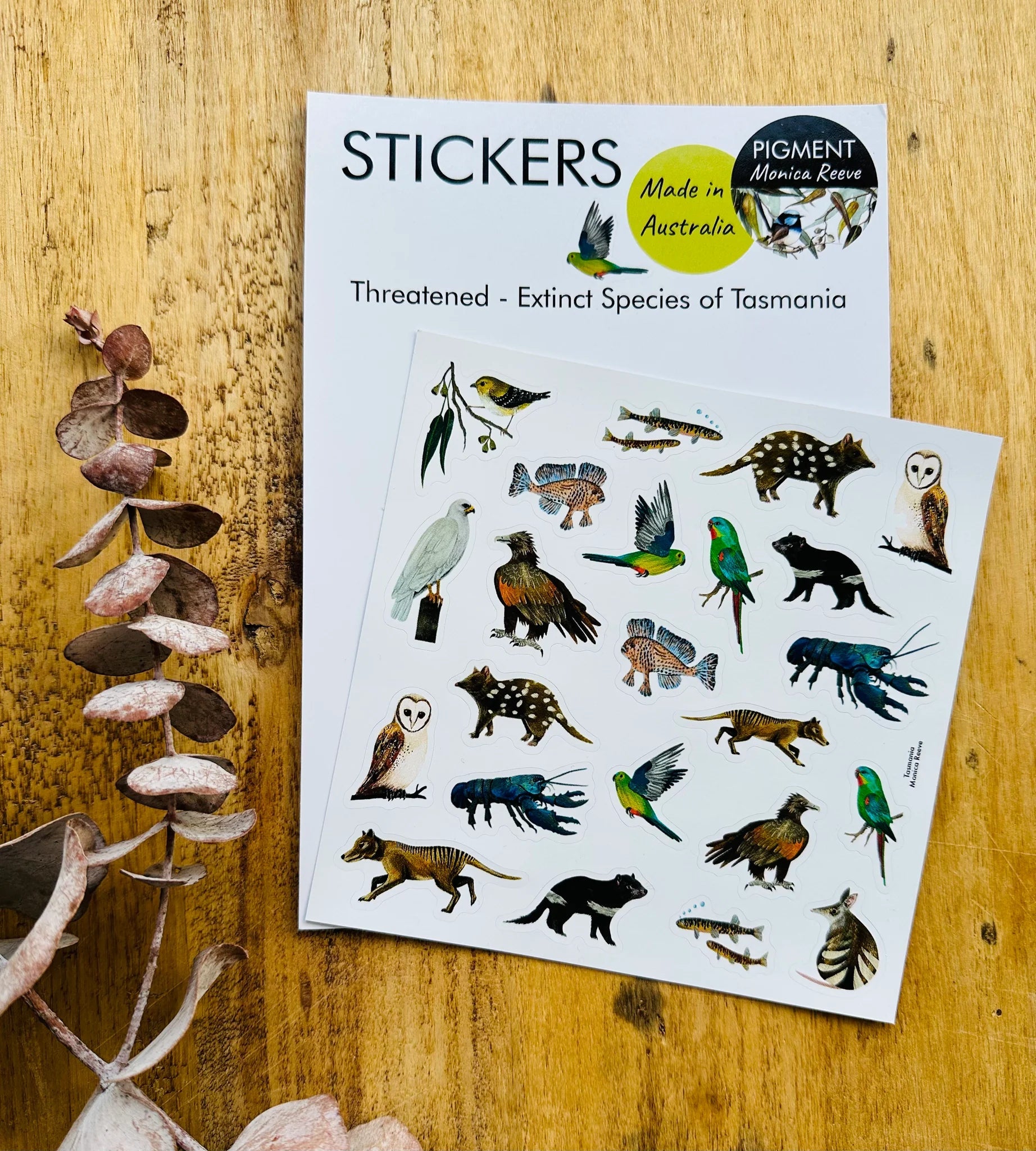 Stickers Sheets PIGMENT by Monica Reeve Decorative Stickers Monica Reeve Tasmanian Threatened & Extinct Species 