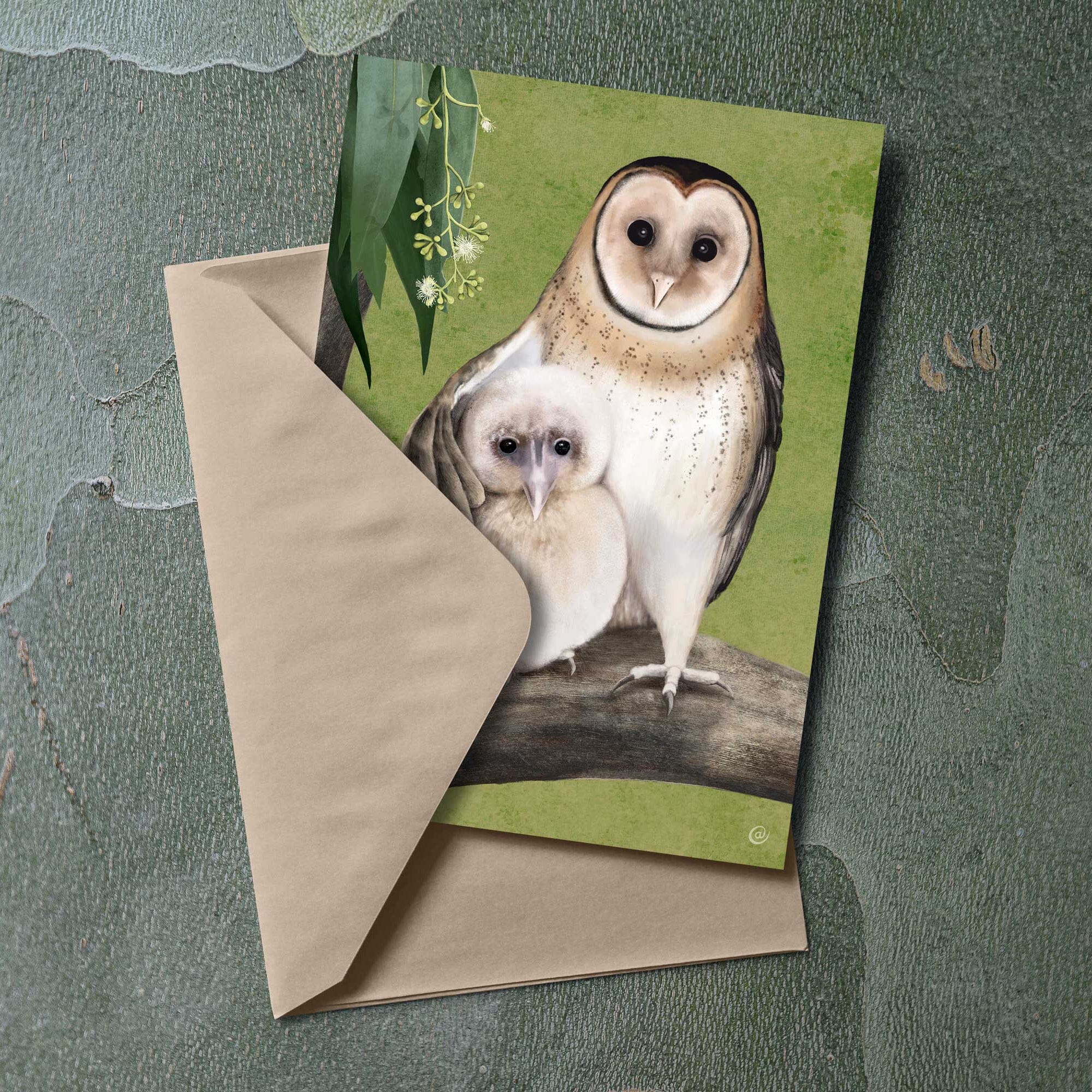 Tasmanian Species Greeting Cards greeting cards Cal Heath Masked Owl 