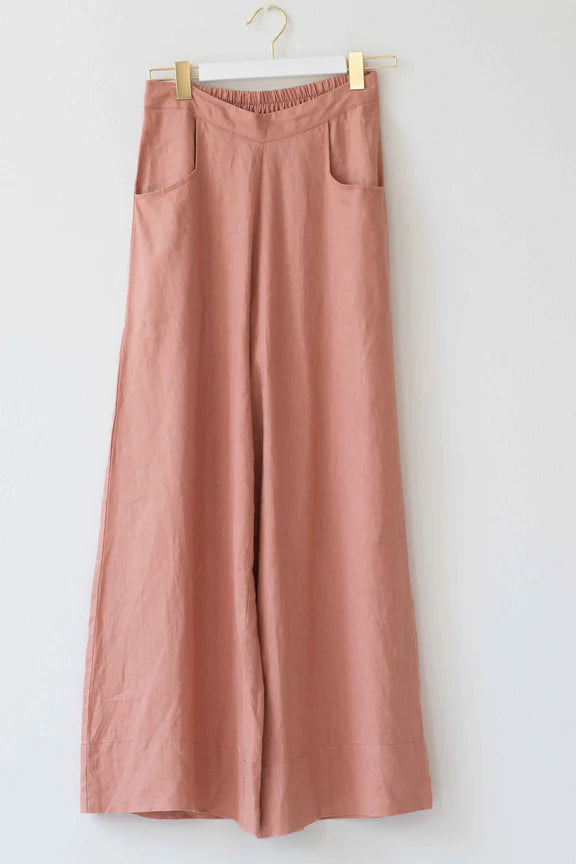 Wide Leg Ollie Linen Pants- Lazybones Australia Pants lazy bones 