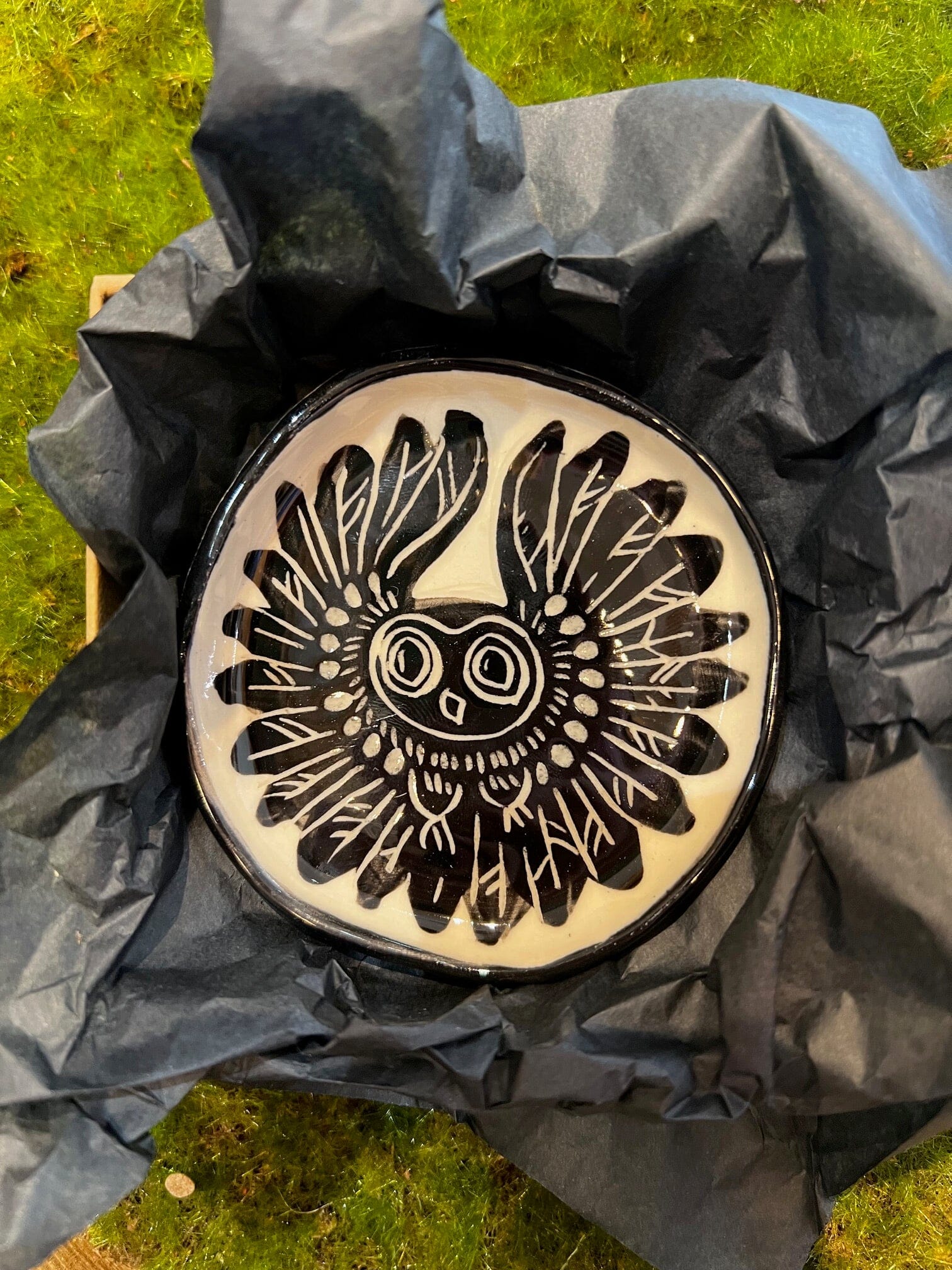 Aurora Fae Ring Dishes & Trinket Plates Ceramics The Aurora Fae Owl Trinket Plate black 