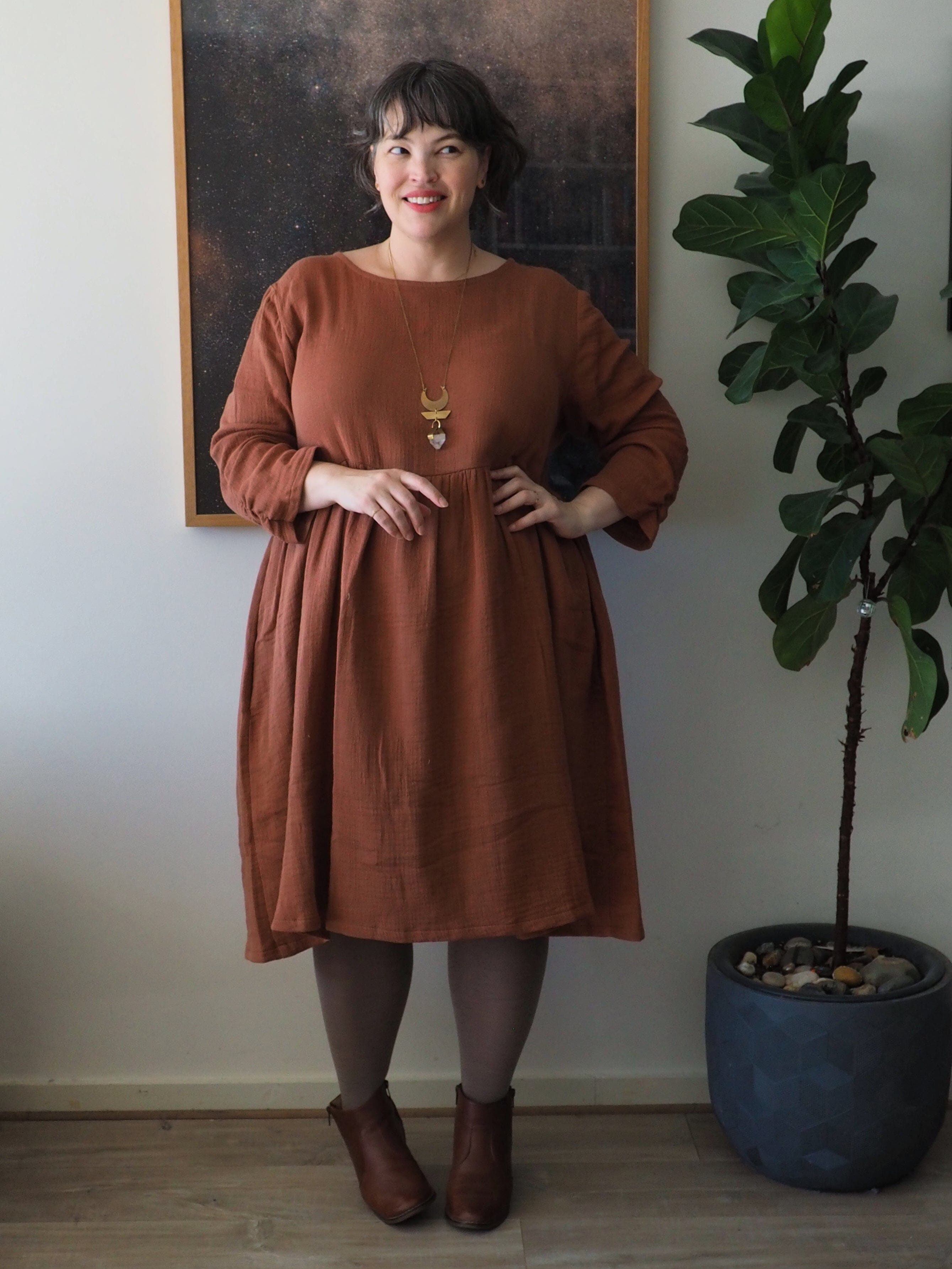 Peasant Dress Organic Cotton QUAD Muslin - Spice Lounge Dresses The Spotted Quoll 
