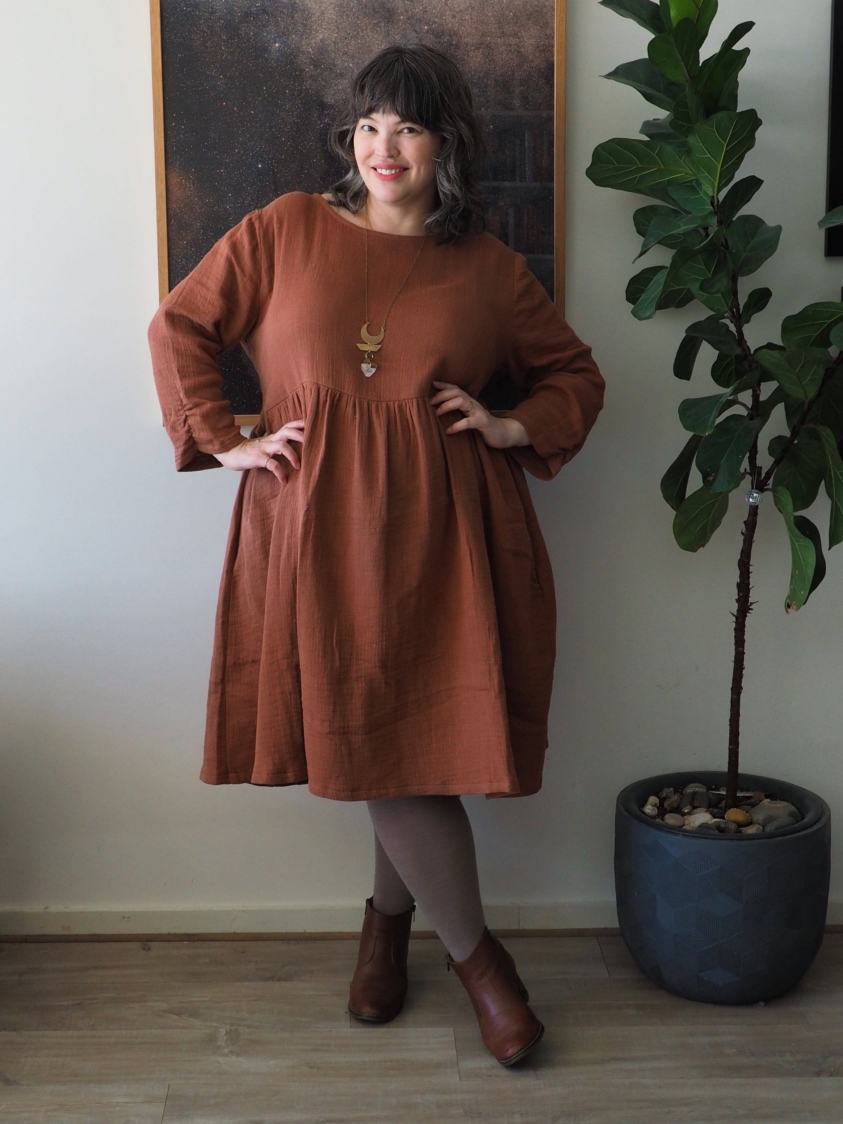 Peasant Dress Organic Cotton QUAD Muslin - Spice Lounge Dresses The Spotted Quoll 