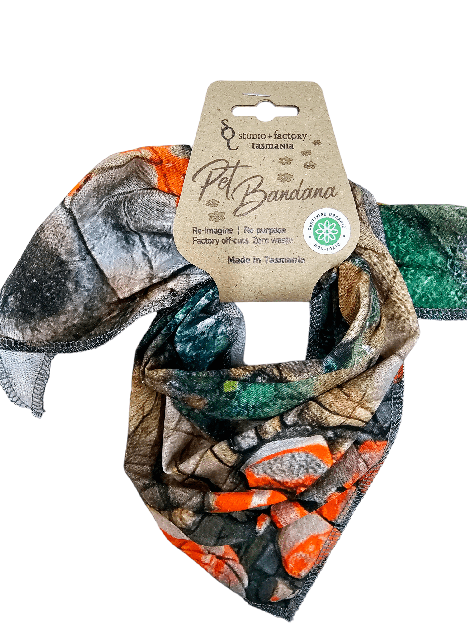 Re-imagined Pet Bandana - Organic Cotton Pet Door Accessories The Spotted Quoll Organic Cotton Bay of Fires 