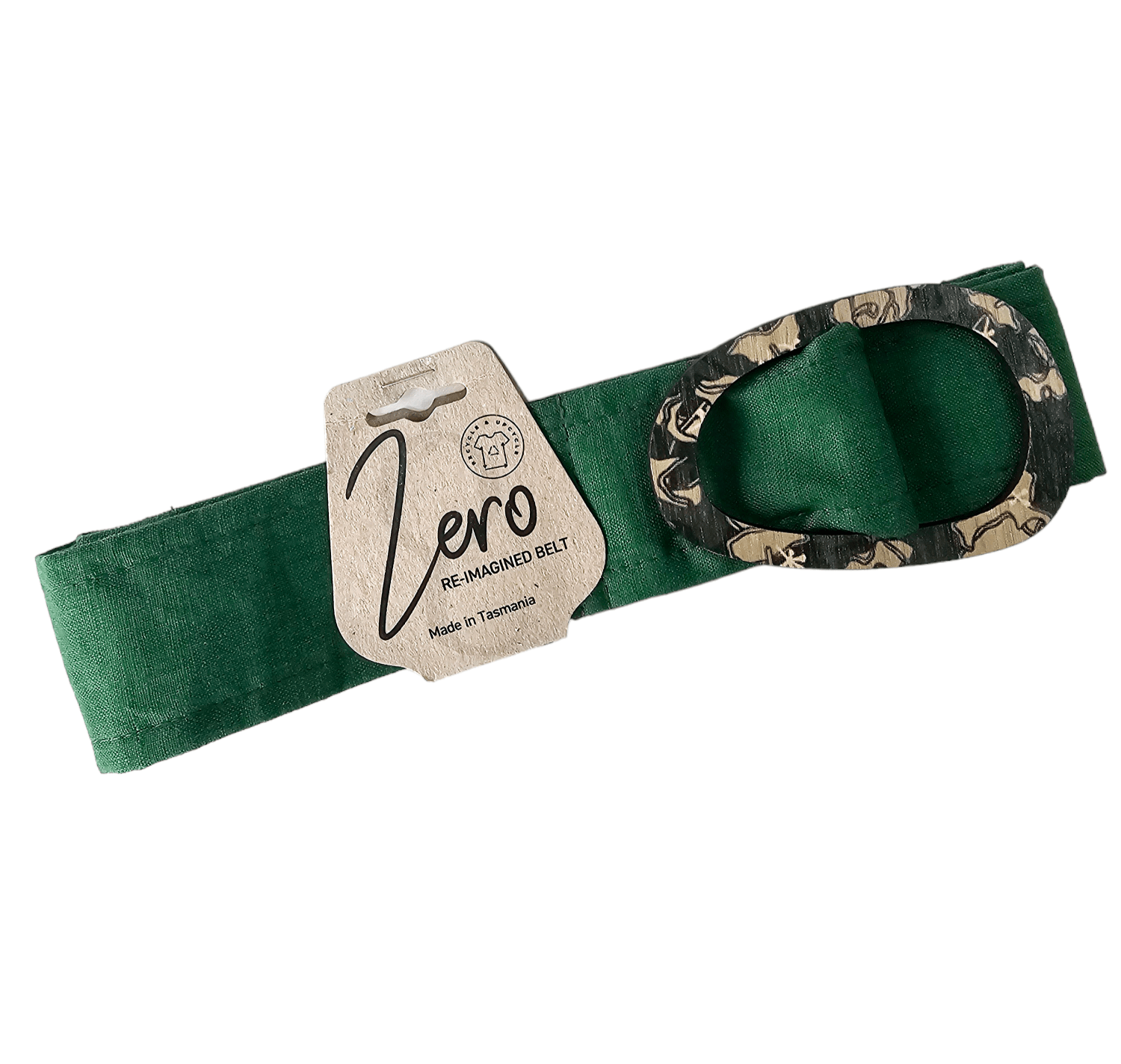 Tasmanian Oak Belts - Washed Linen Belt Buckles The Spotted Quoll Forest Printed Tas Oak S - 110cm