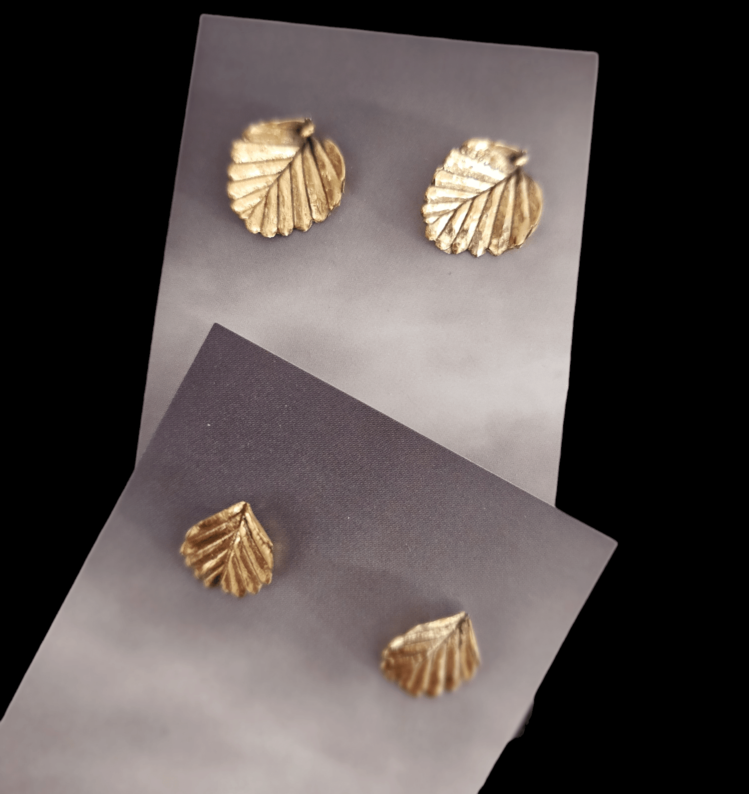 Fagus Leaf Earrings - Janny McKinnon Jewellery Janny Mckinnon Tiny Fagus Bronze & Silver 10mm 