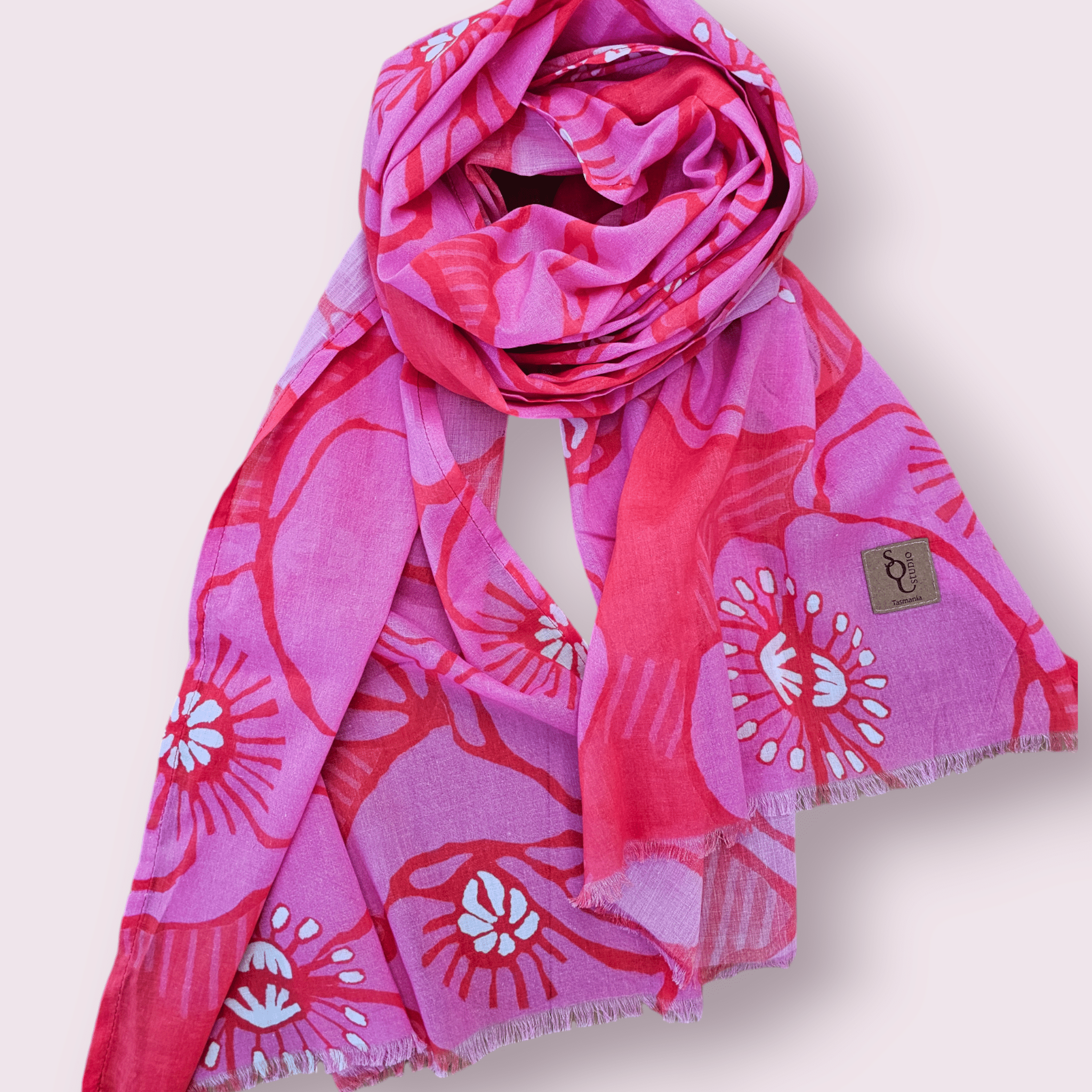 Organic Cotton Long Voile Scarf - Native Tea Tree Scarves The Spotted Quoll 