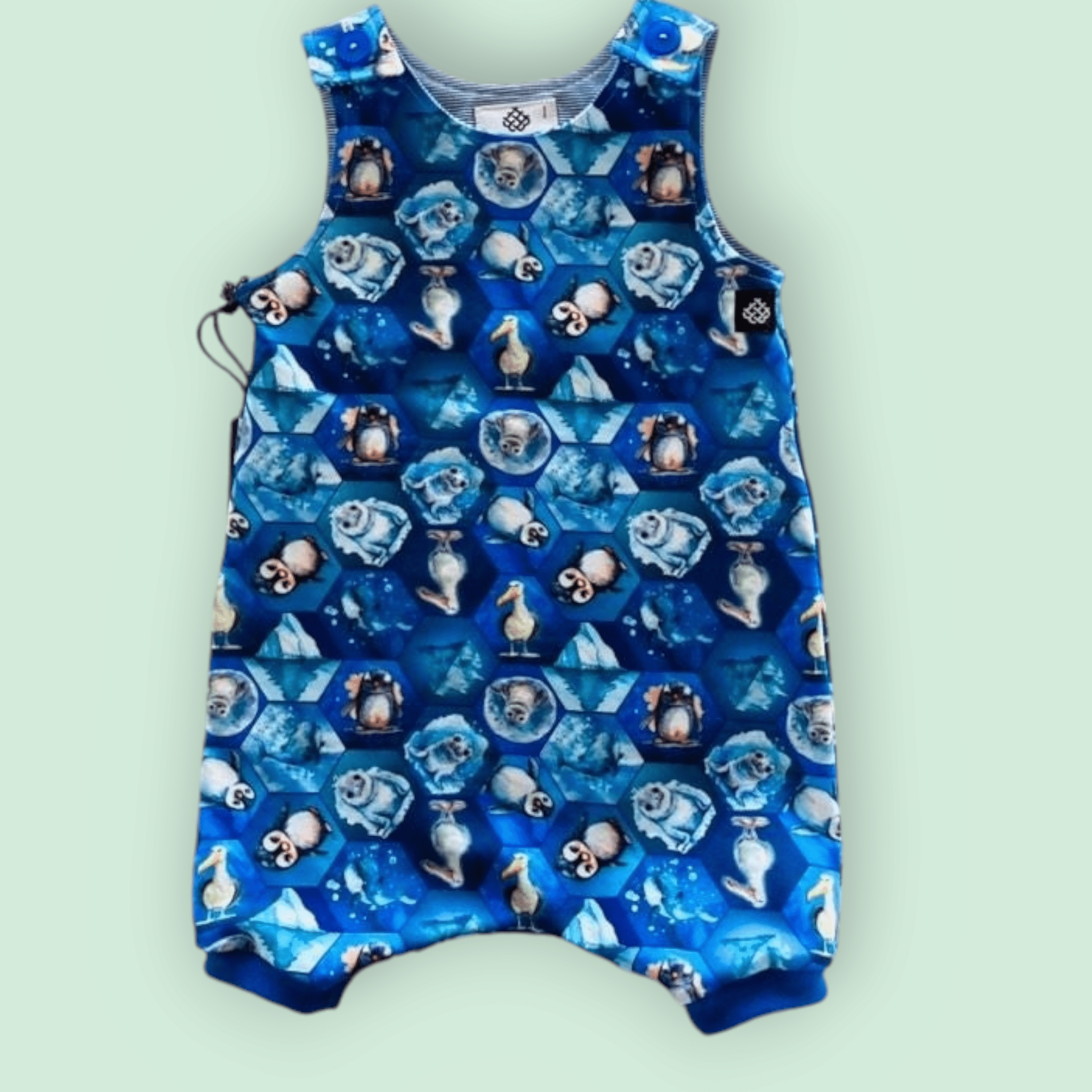 Baby Bodysuits - Worm Wear Tasmania Bodysuits Worm Wear Tasmania 1 Jumpsuit Antarctic Animals Colbalt