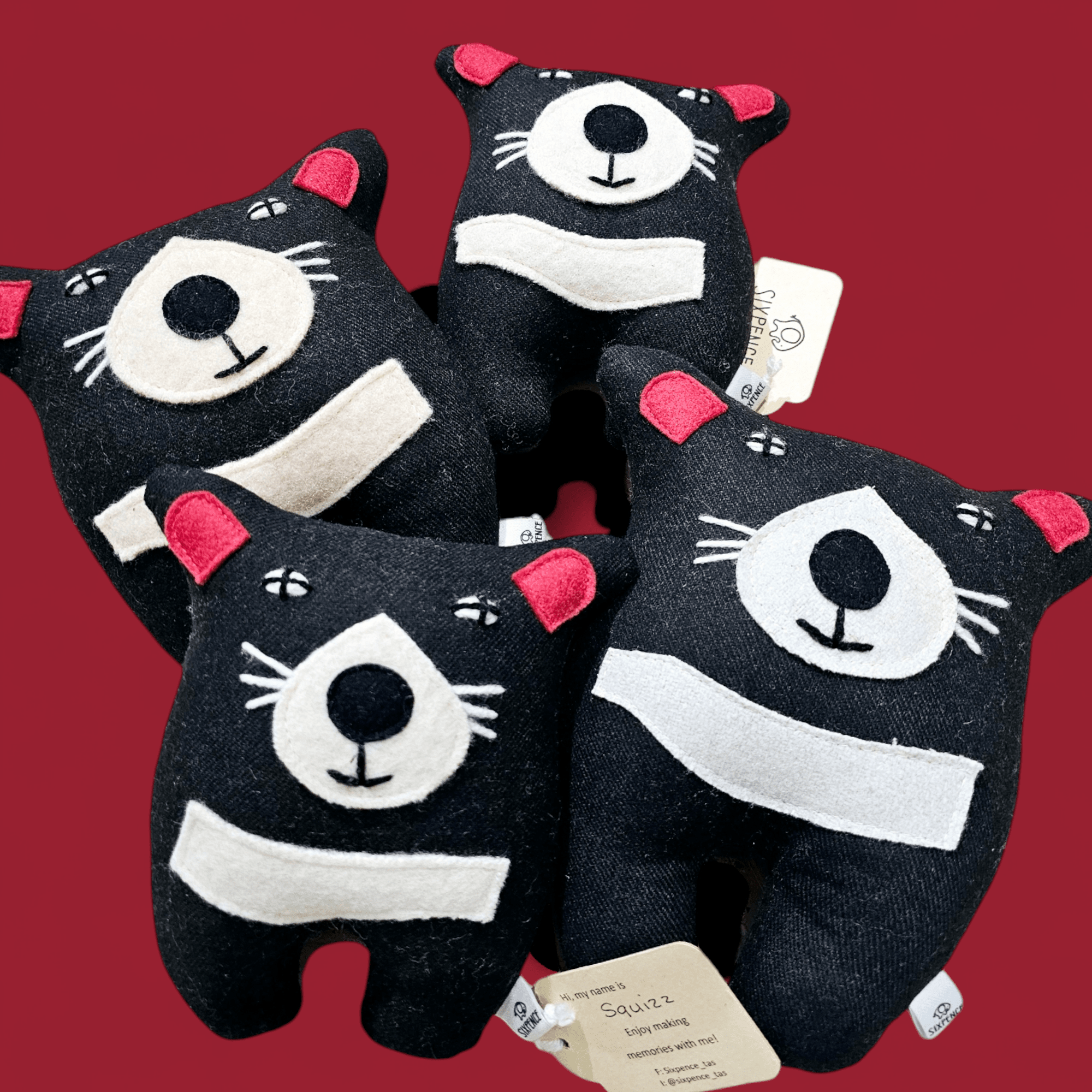 Woolie Friends by Sixpence soft toy Sixpence Tassie Devils 