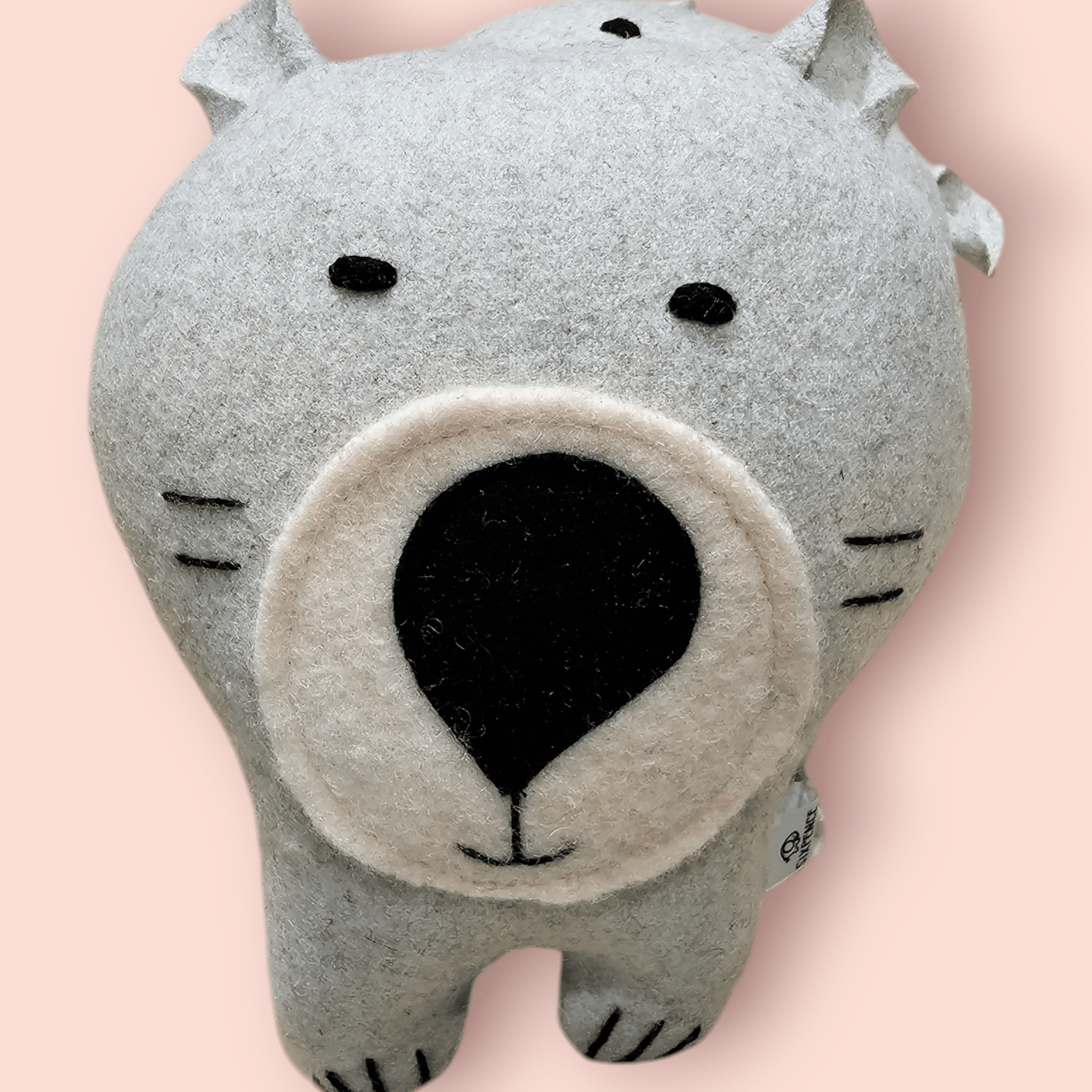 Woolie Friends by Sixpence soft toy Sixpence Light Grey Wombat 