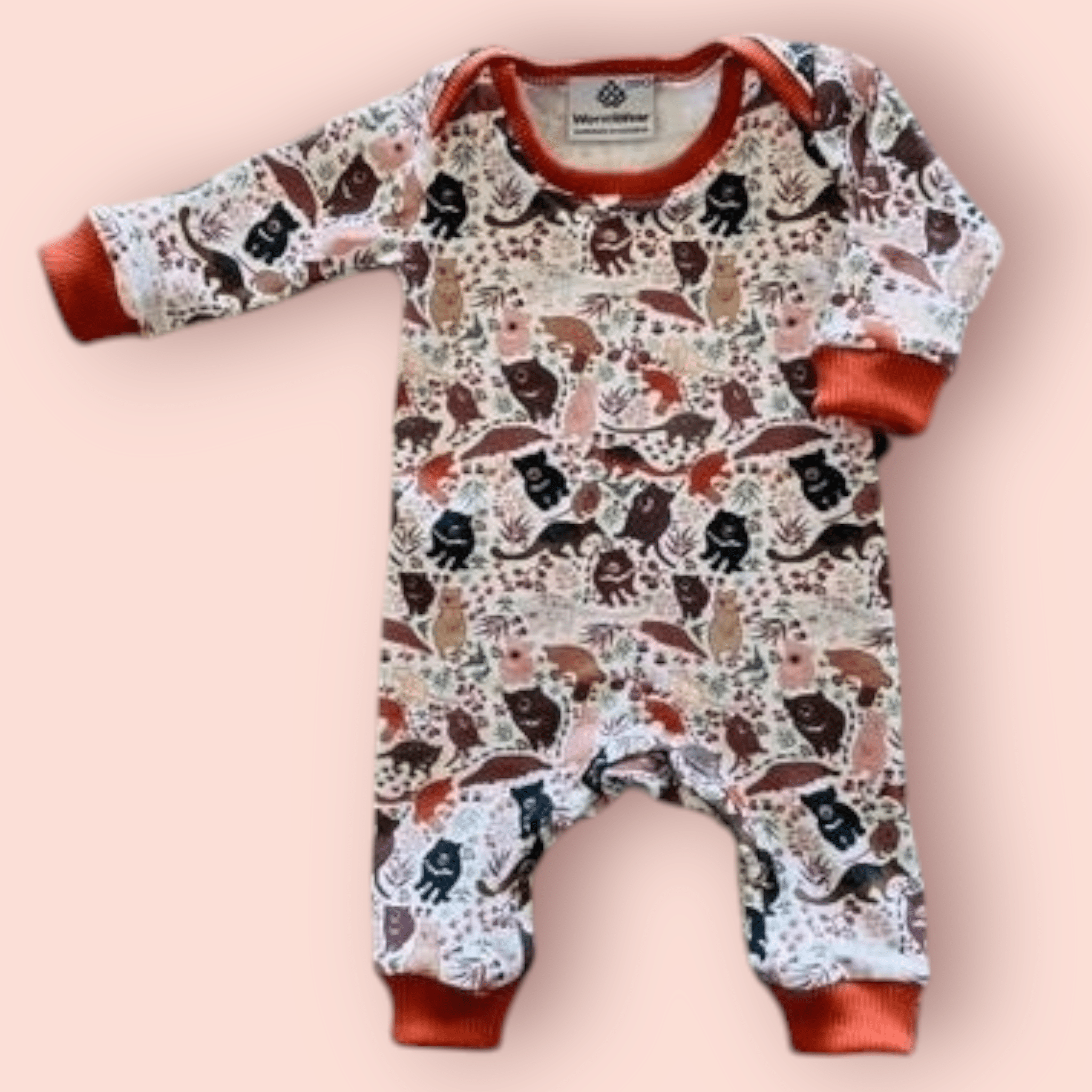 Baby Bodysuits - Worm Wear Tasmania Bodysuits Worm Wear Tasmania 000 Winter Bodysuit Tassie Devil Rust