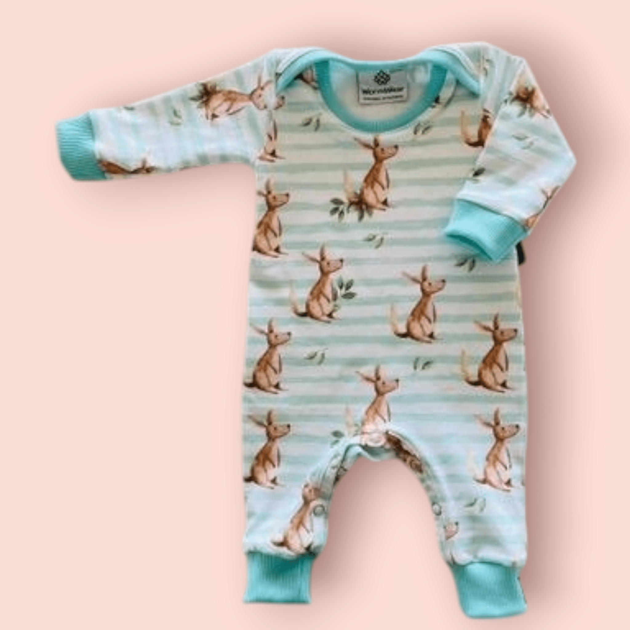 Baby Bodysuits - Worm Wear Tasmania Bodysuits Worm Wear Tasmania 000 Winter Bodysuit Peppermin Kangaroos