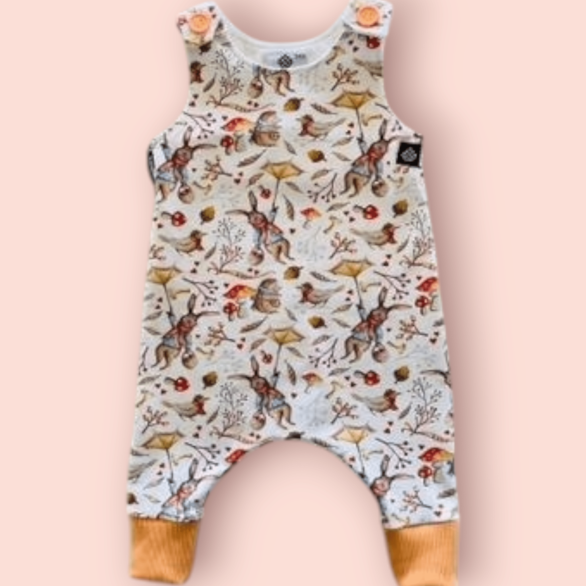 Baby Bodysuits - Worm Wear Tasmania Bodysuits Worm Wear Tasmania 00 Overalls Autumn Rabbits Mustard