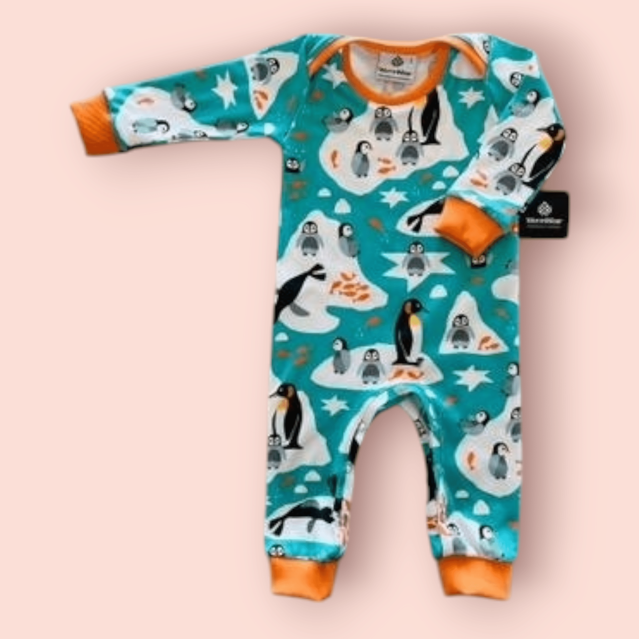 Baby Bodysuits - Worm Wear Tasmania Bodysuits Worm Wear Tasmania 1 Winter Bodysuit Antartic Penguins Orange