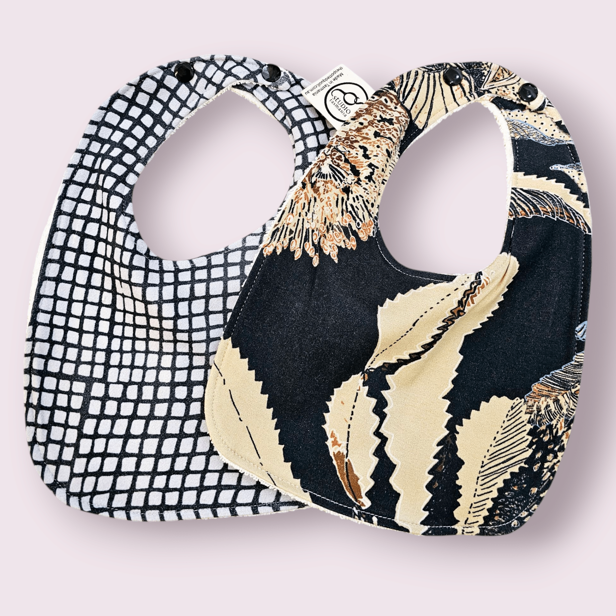 Bibs - Spotted Quoll Studio Bibs Little Lissa Loo Sawtooth Banksia & Tessellated 