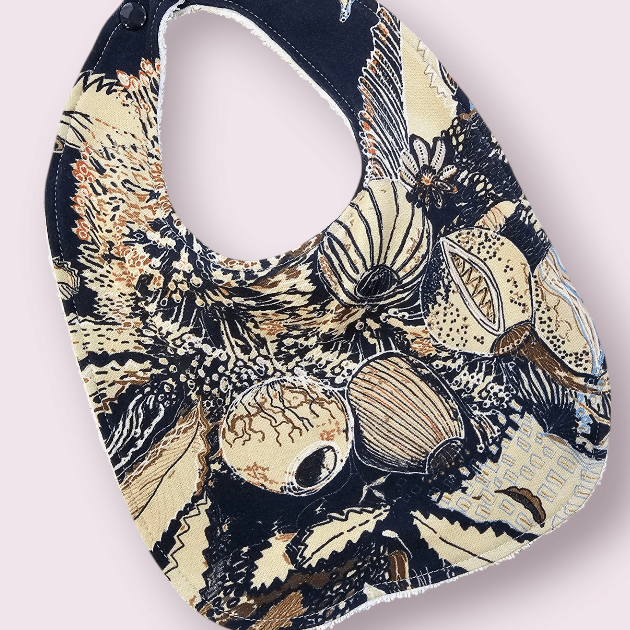 Bibs - Spotted Quoll Studio Bibs Little Lissa Loo Tawny Sawtooth Banksia 