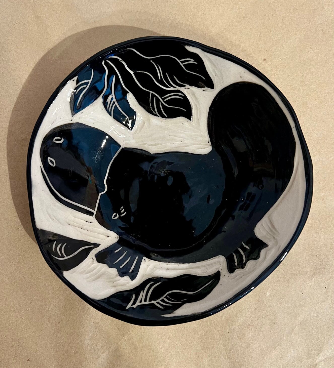Ceramics - Aurora Fae ceramics The Aurora Fae Platypus Bowl (140mm x 35mm) Amulet Green 