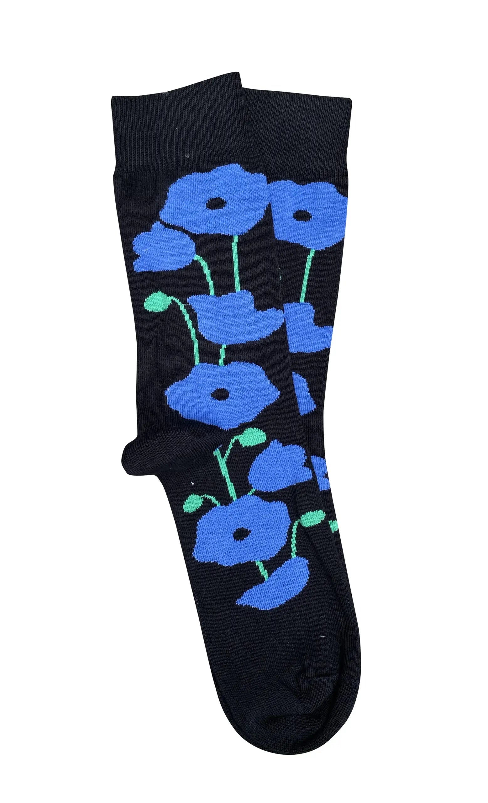 Fun Cotton Aussie Made Socks - Tightology socks Tightology Black One Size Poppy