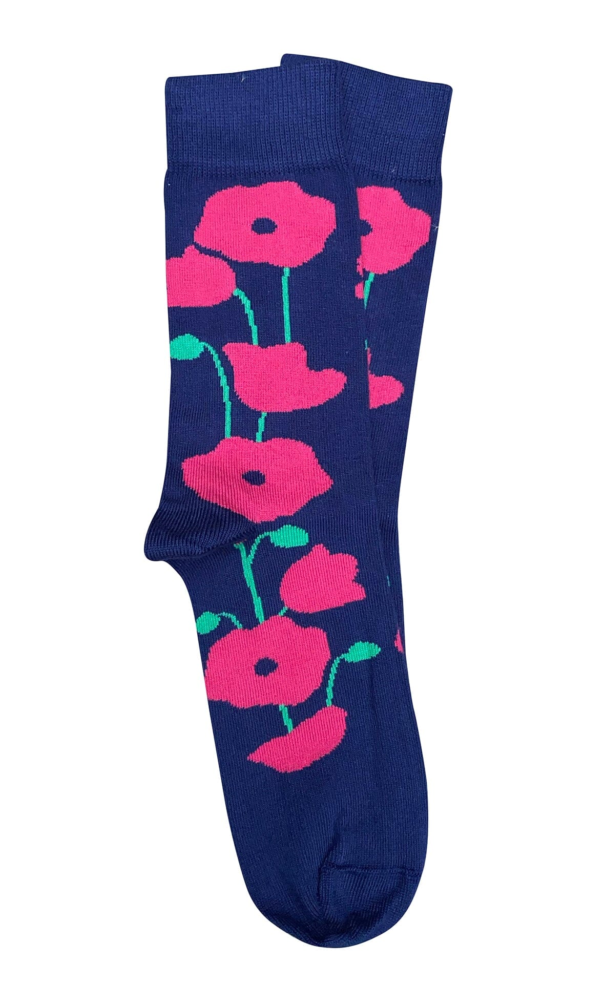 Fun Cotton Aussie Made Socks - Tightology socks Tightology Navy One Size Poppy