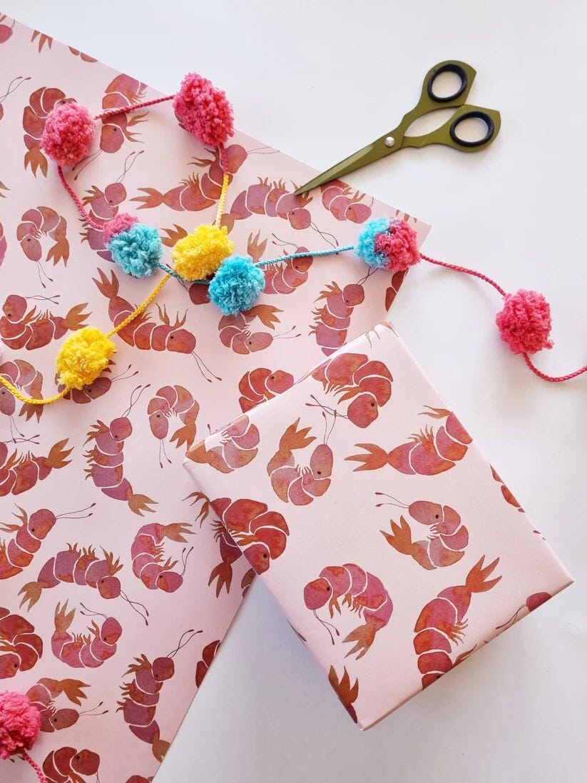 Wrapping Paper- Bosa Art Co Gift Tags & Labels Bosa Art Co Prawn Party 
