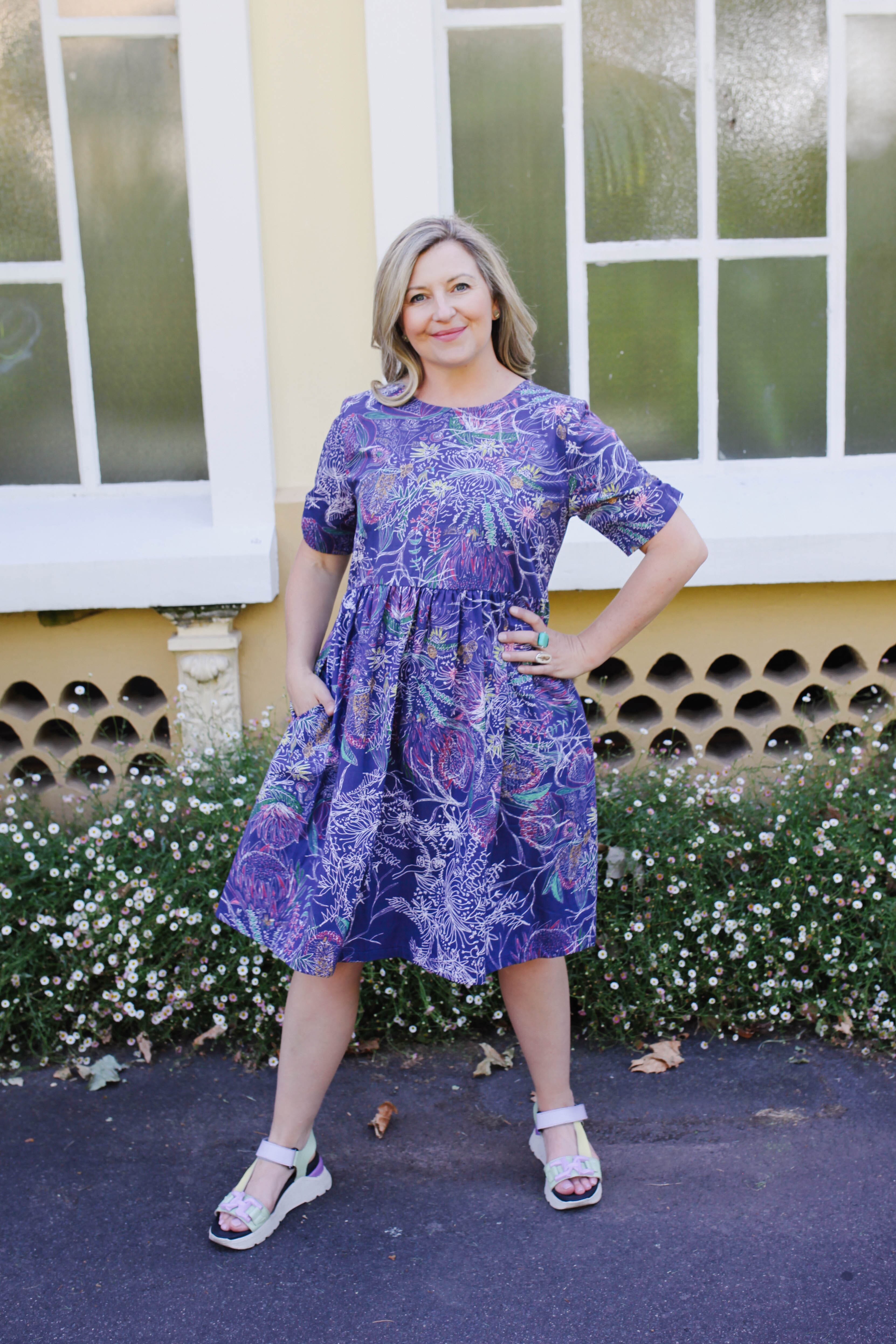 Peasant Poplin Dress - Wildflowers Dresses The Spotted Quoll 