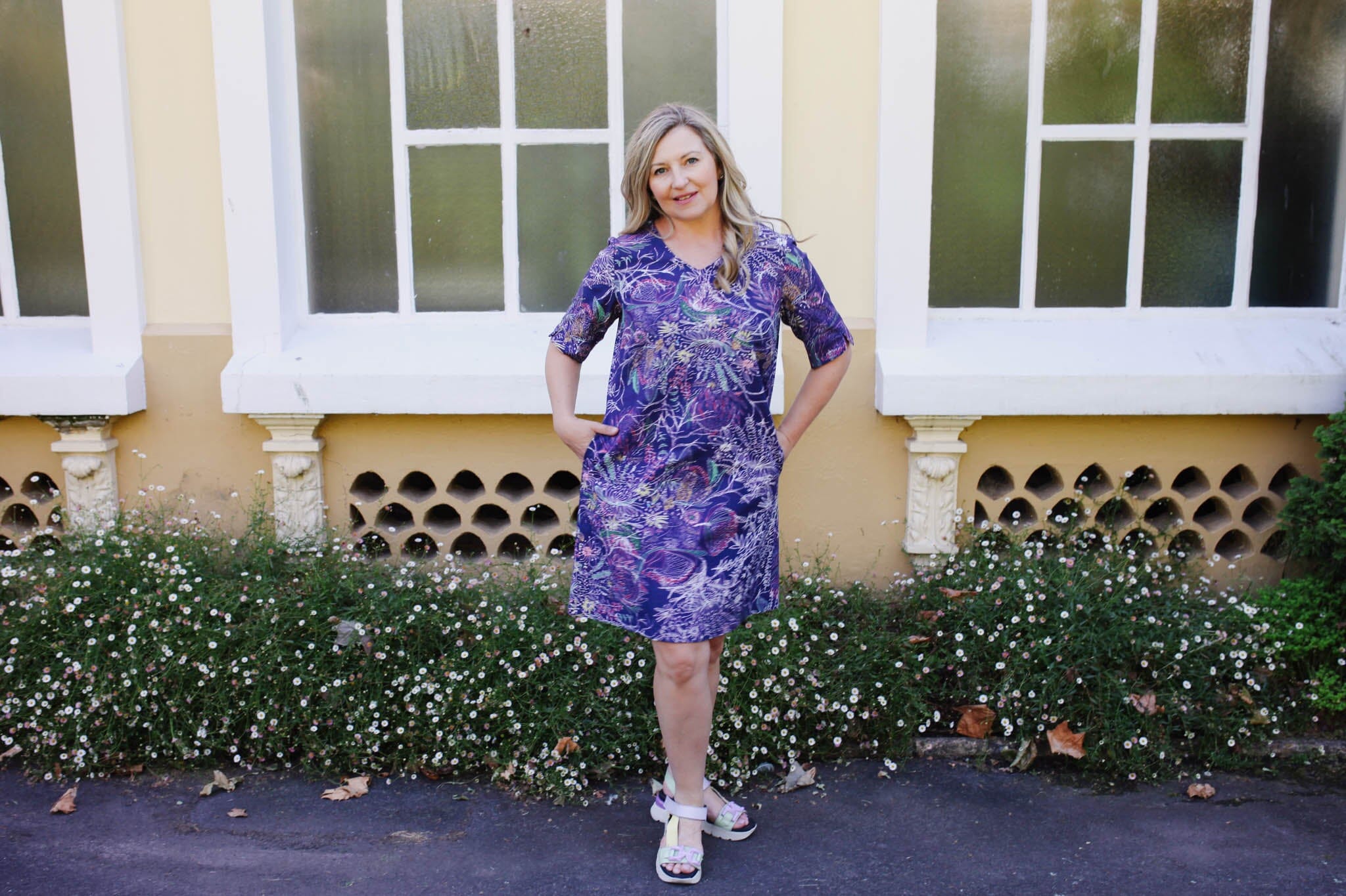 Venus Linen/Hemp Tunic - Wildflowers Dress The Spotted Quoll Studio 