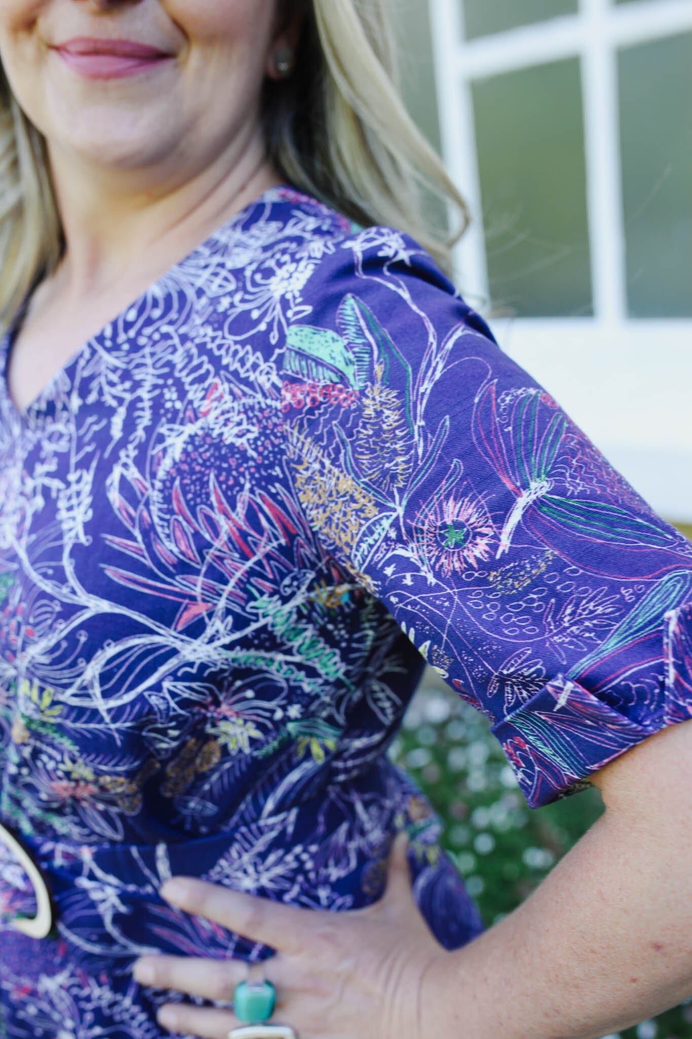 Venus Linen/Hemp Tunic - Wildflowers Dress The Spotted Quoll Studio 