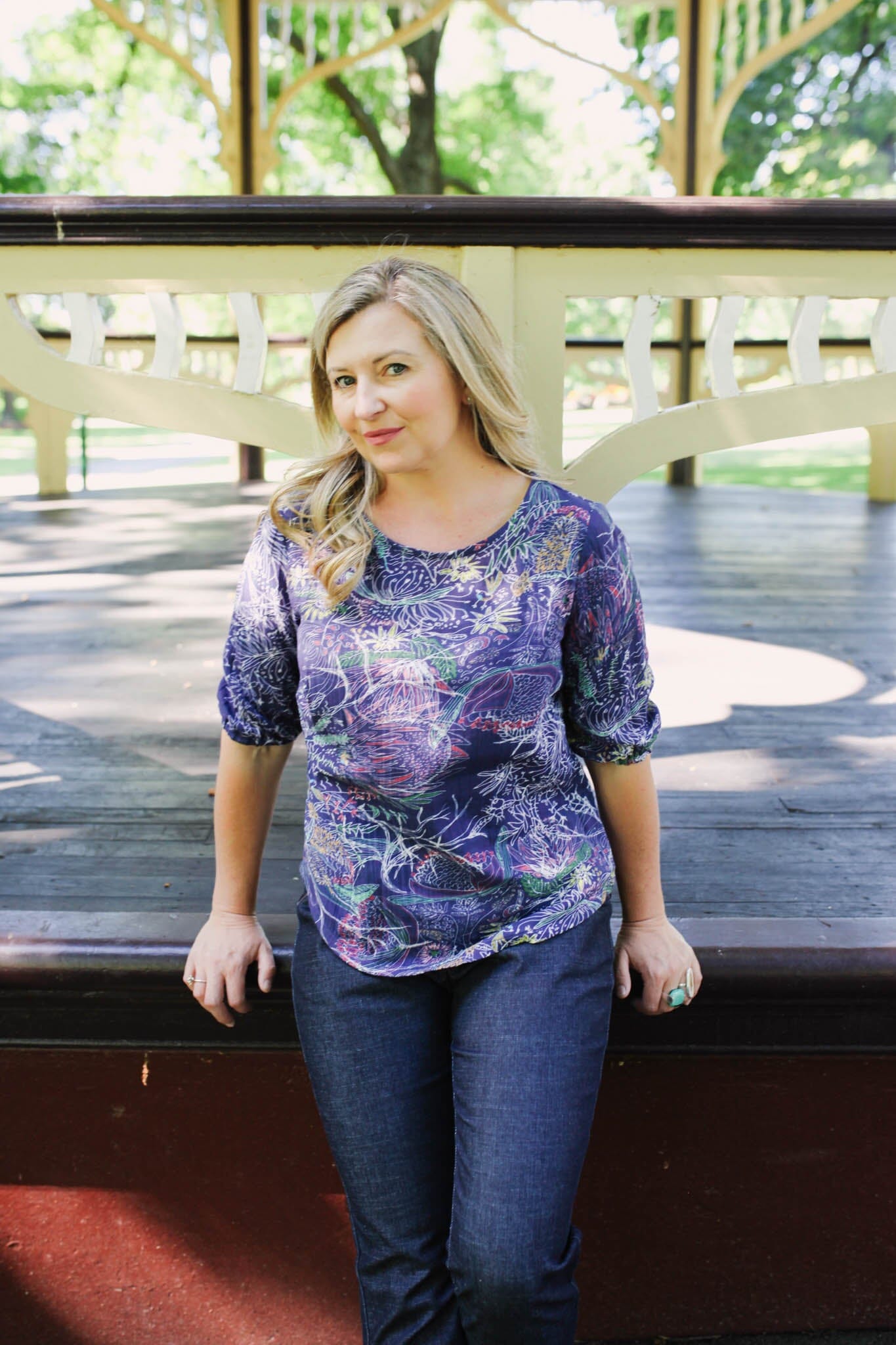 Lady Jane Bishops Sleeve Blouse - Wildflower top The Spotted Quoll 