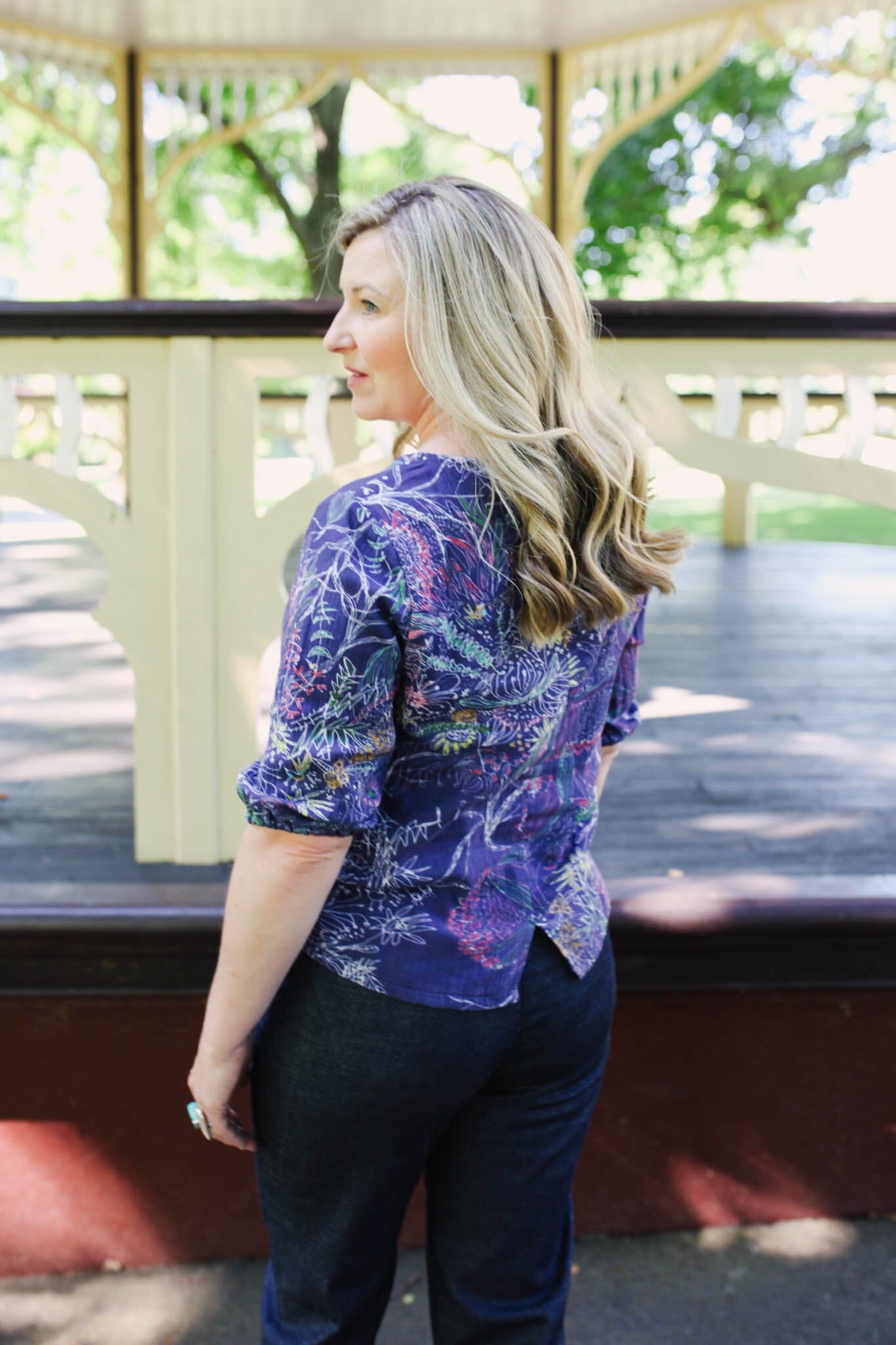 Lady Jane Bishops Sleeve Blouse - Wildflower top The Spotted Quoll 