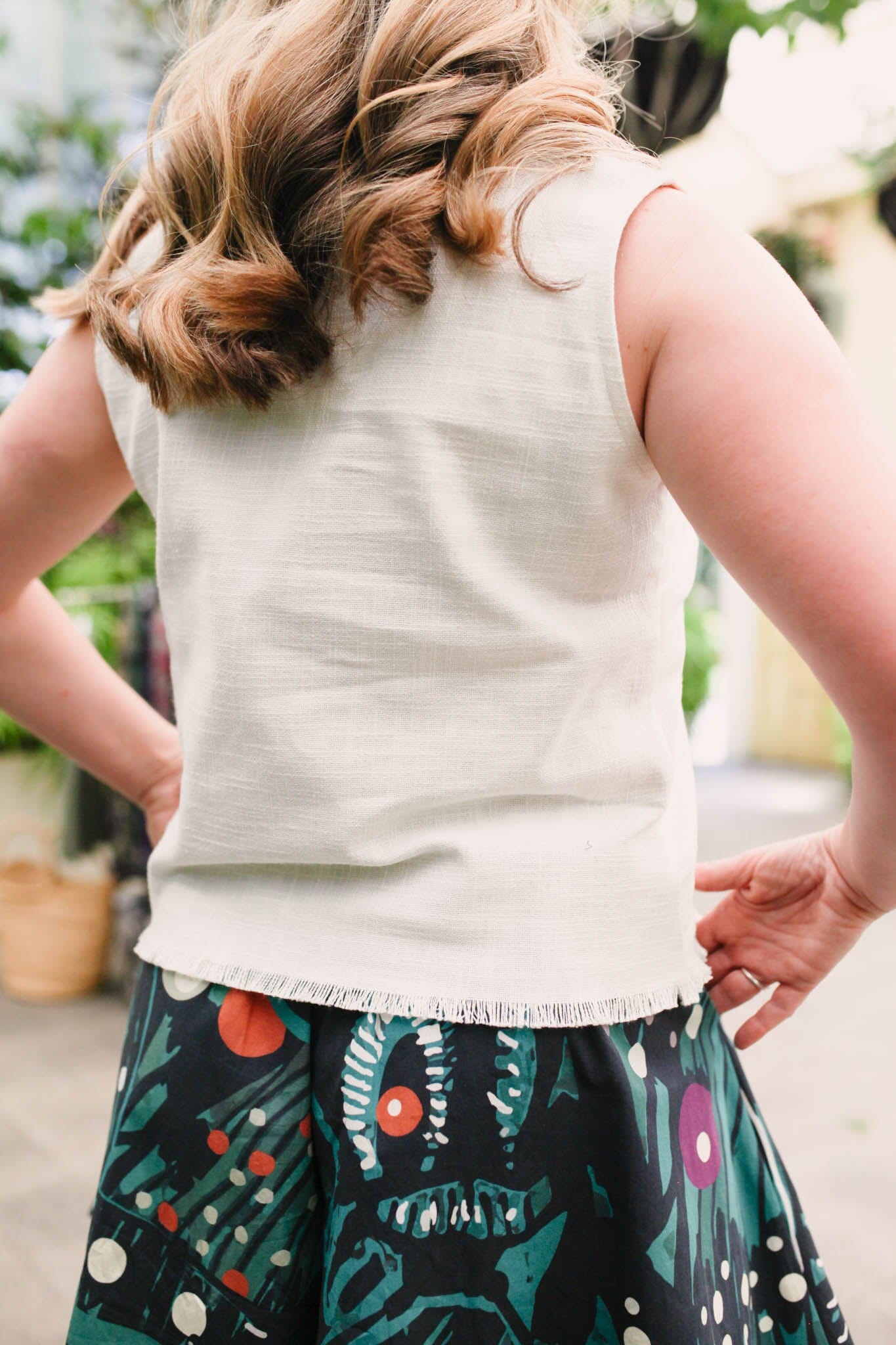 Frayed Hemp Slub Tank - Natural White Shirts & Tops The Spotted Quoll 