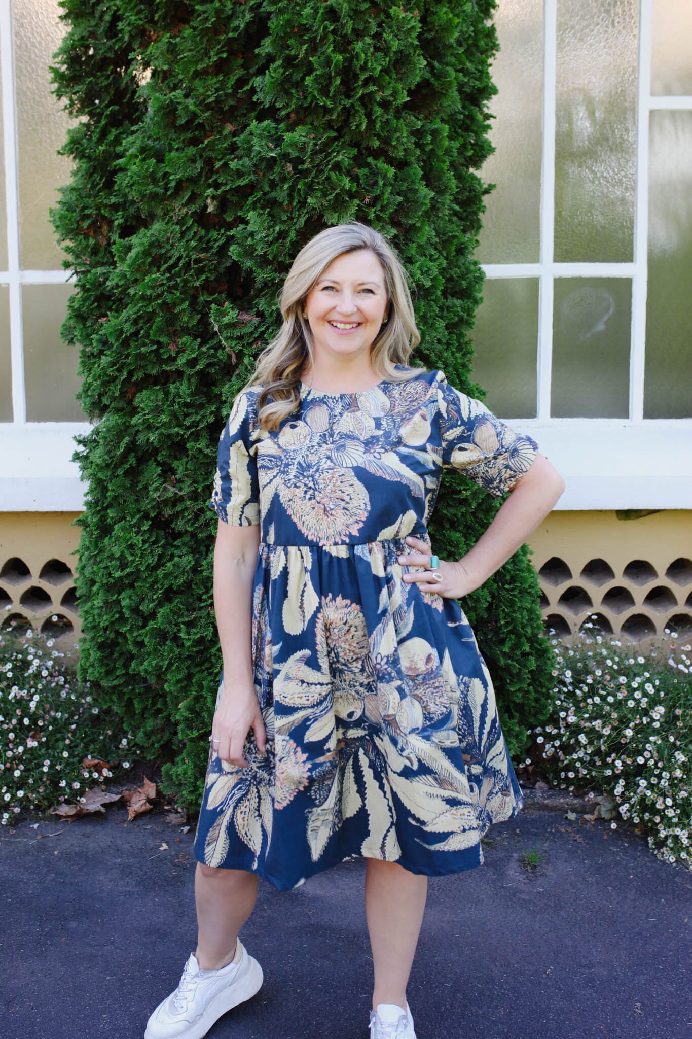 Peasant Poplin Dress - Tawny Sawtooth Banksia Dresses The Spotted Quoll 