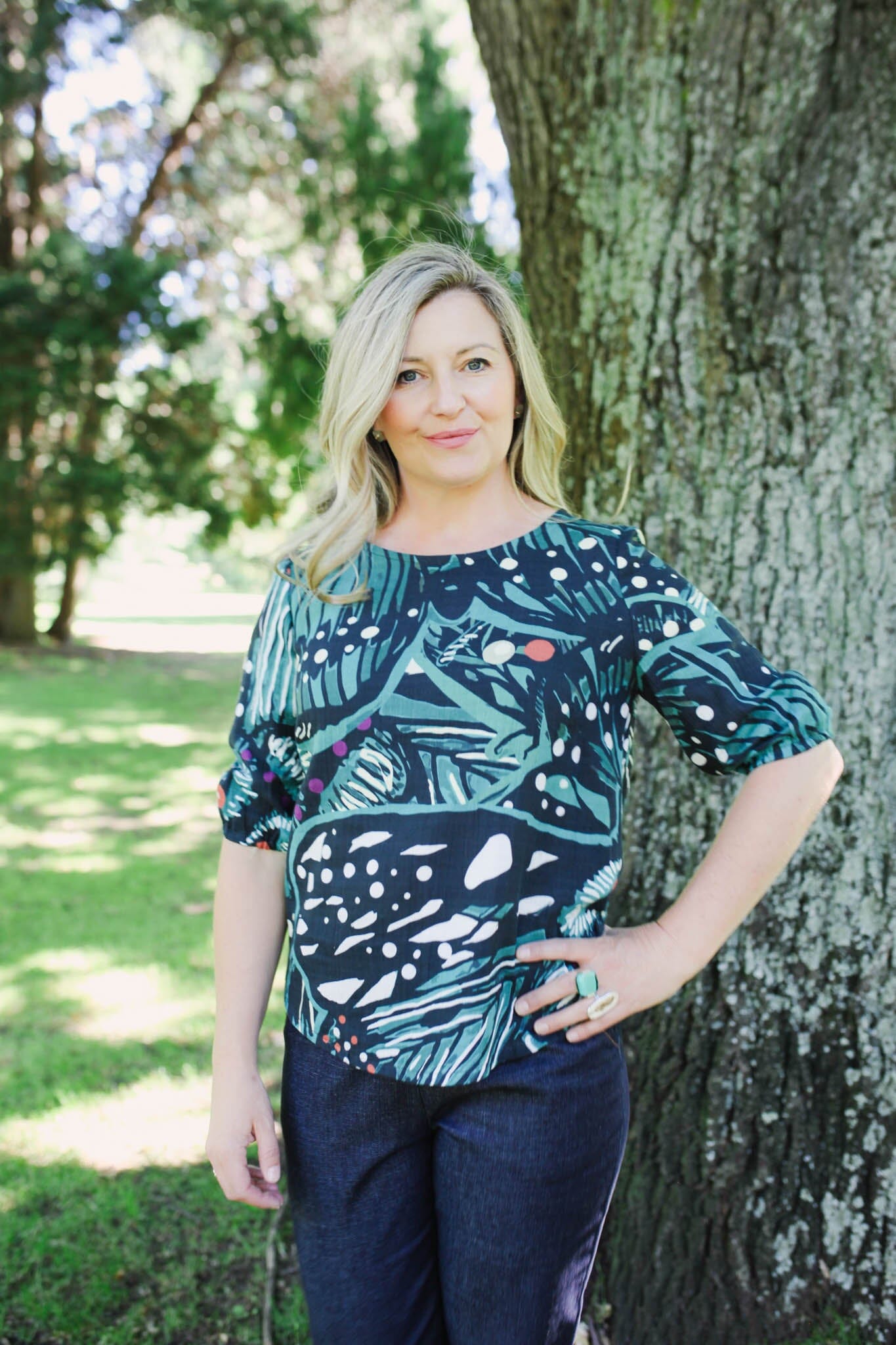 Lady Jane Bishops Sleeve Blouse - Tiger Moth top The Spotted Quoll 