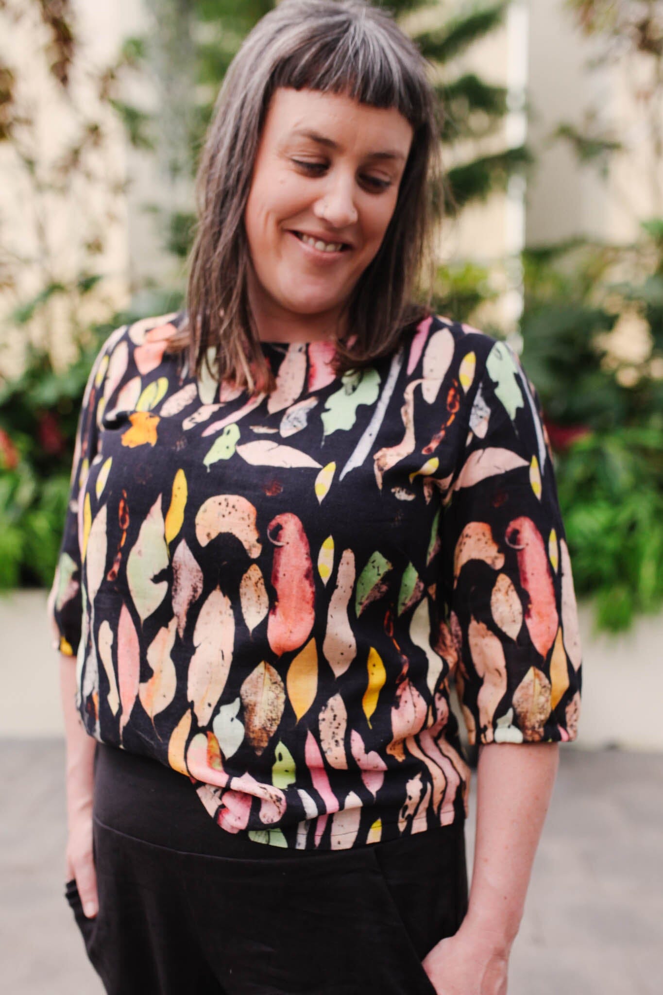 Lady Jane Bishops Sleeve Blouse - Autumn Forager top The Spotted Quoll 