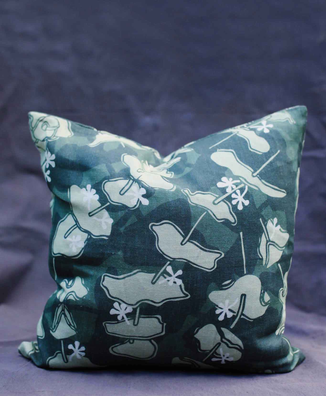 Printed linen Cushions - Flat Pack Cushions The Spotted Quoll 45 x 45cm Risdonii Eucalyptus 