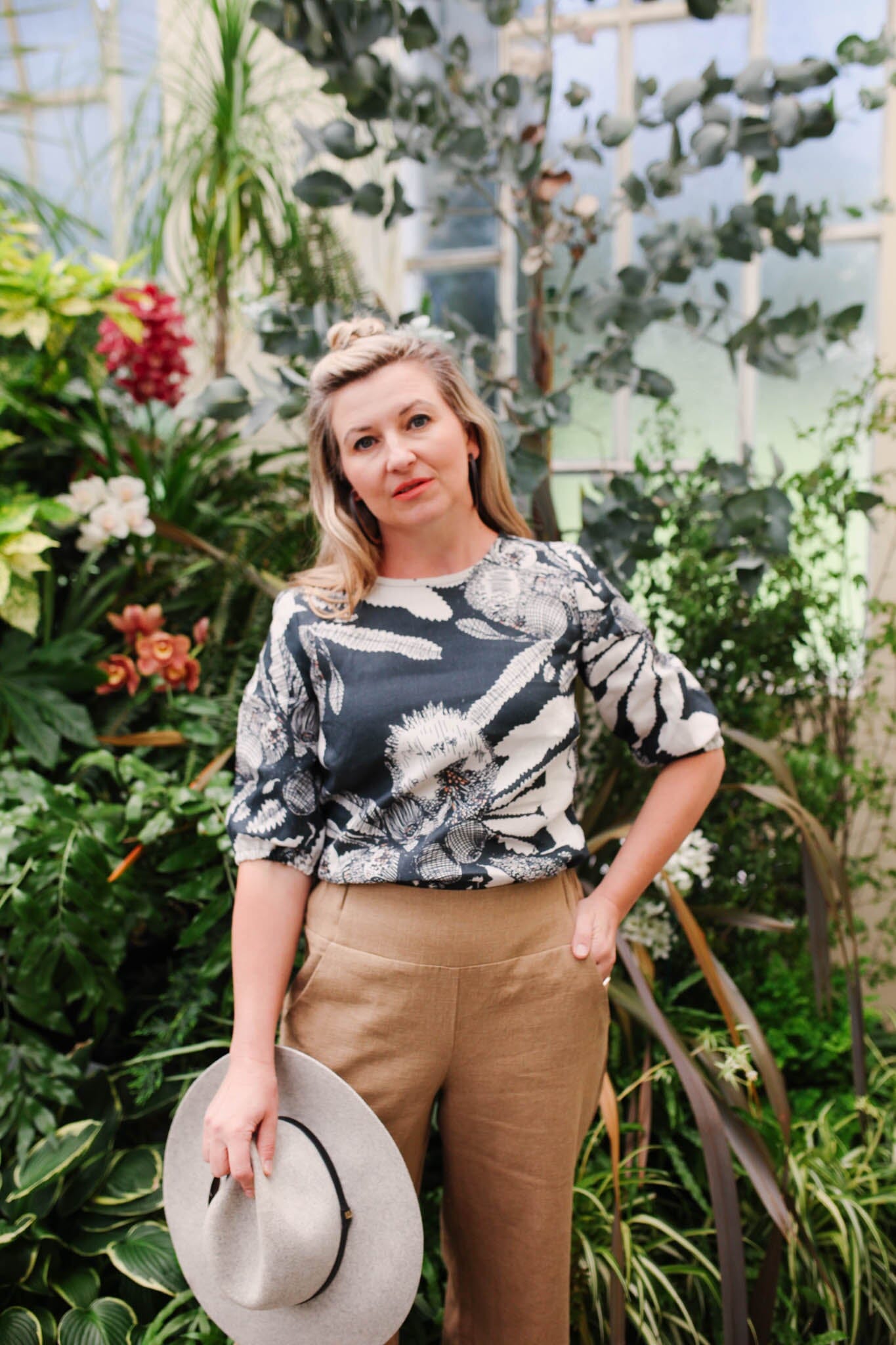 Lady Jane Bishops Sleeve Blouse - Sawtooth Banksia top The Spotted Quoll 