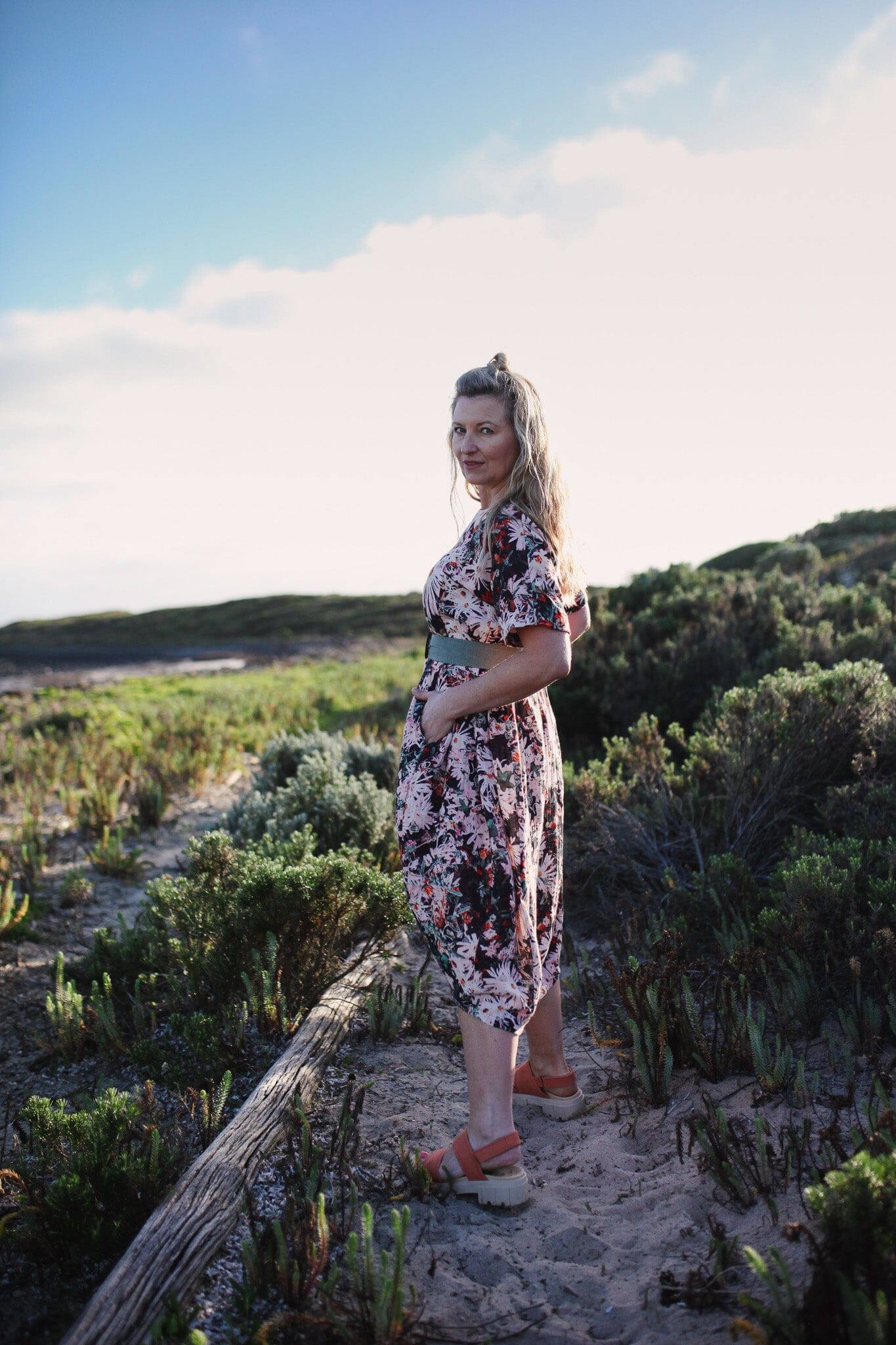 Organic Cocoon Dress - Native Pig Face Dress The Spotted Quoll 