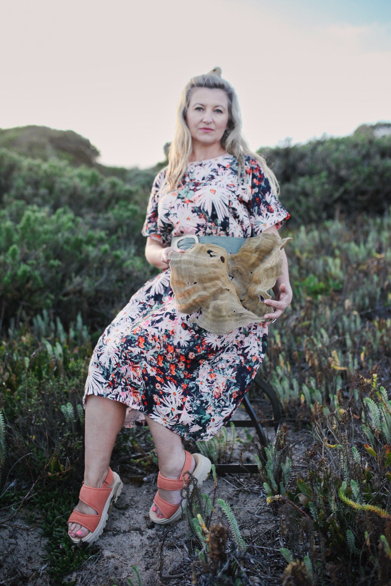 Organic Cocoon Dress - Native Pig Face Dress The Spotted Quoll 