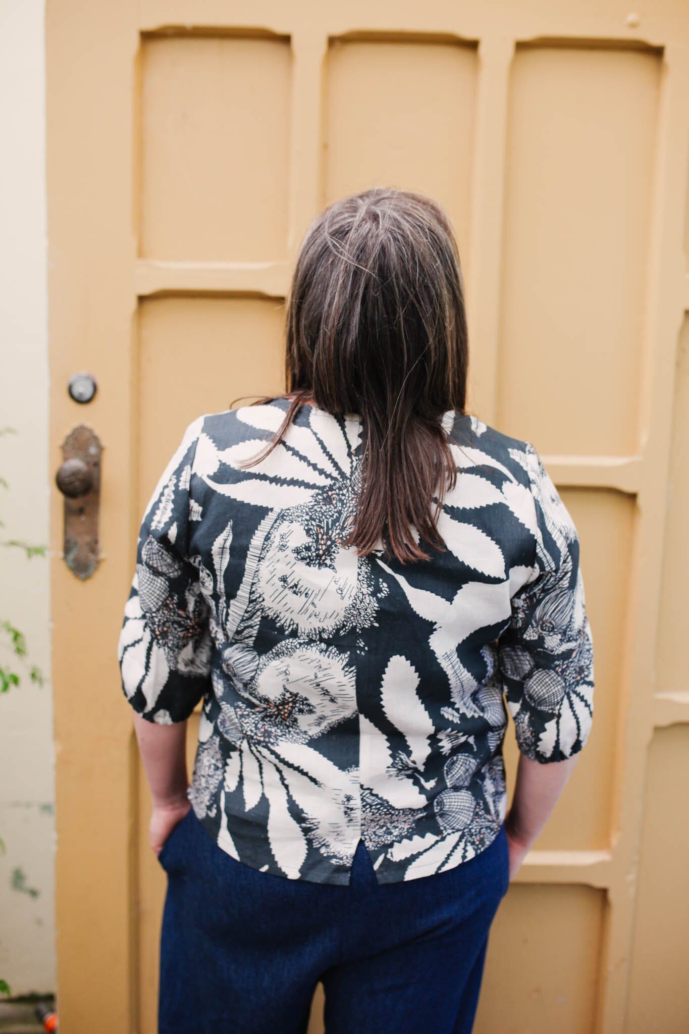 Lady Jane Organic 100% Linen Blouse - Original Sawtooth Banksia top The Spotted Quoll 