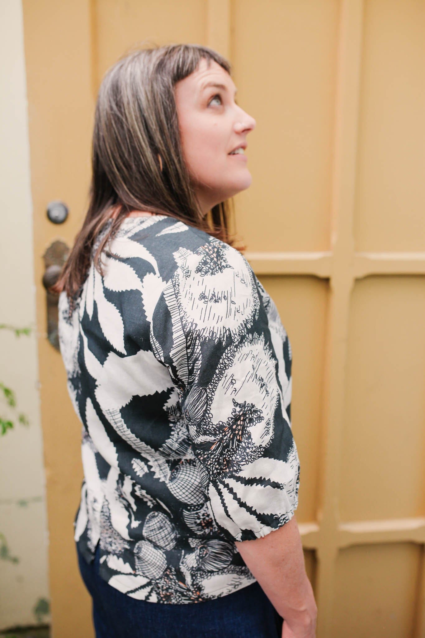 Lady Jane Organic 100% Linen Blouse - Original Sawtooth Banksia top The Spotted Quoll 