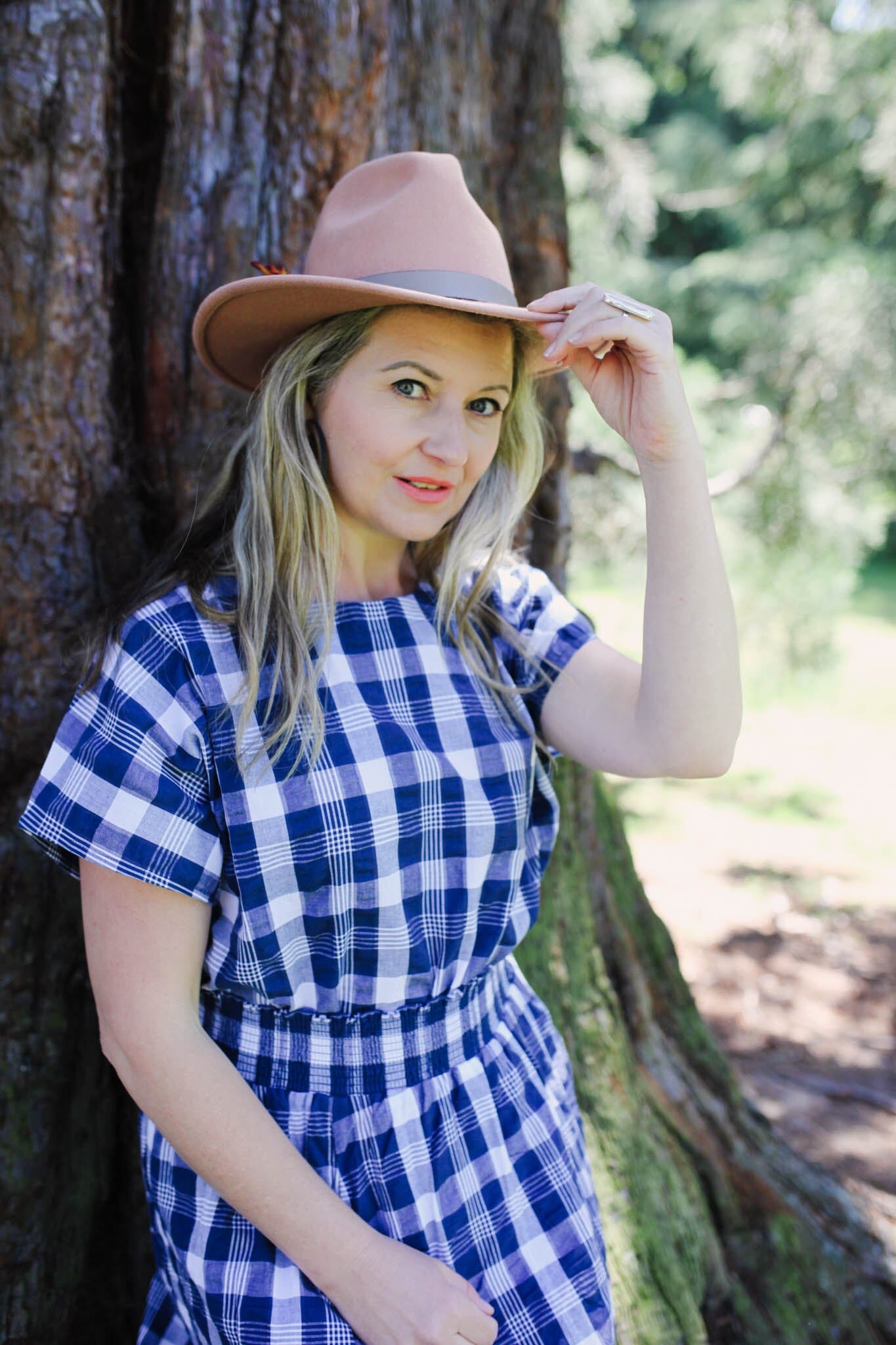 Organic Seersucker Shell Top - Madras check Shirts & Tops The Spotted Quoll 