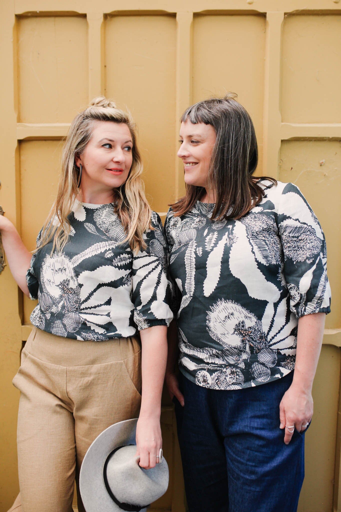 Lady Jane Organic 100% Linen Blouse - Original Sawtooth Banksia top The Spotted Quoll 