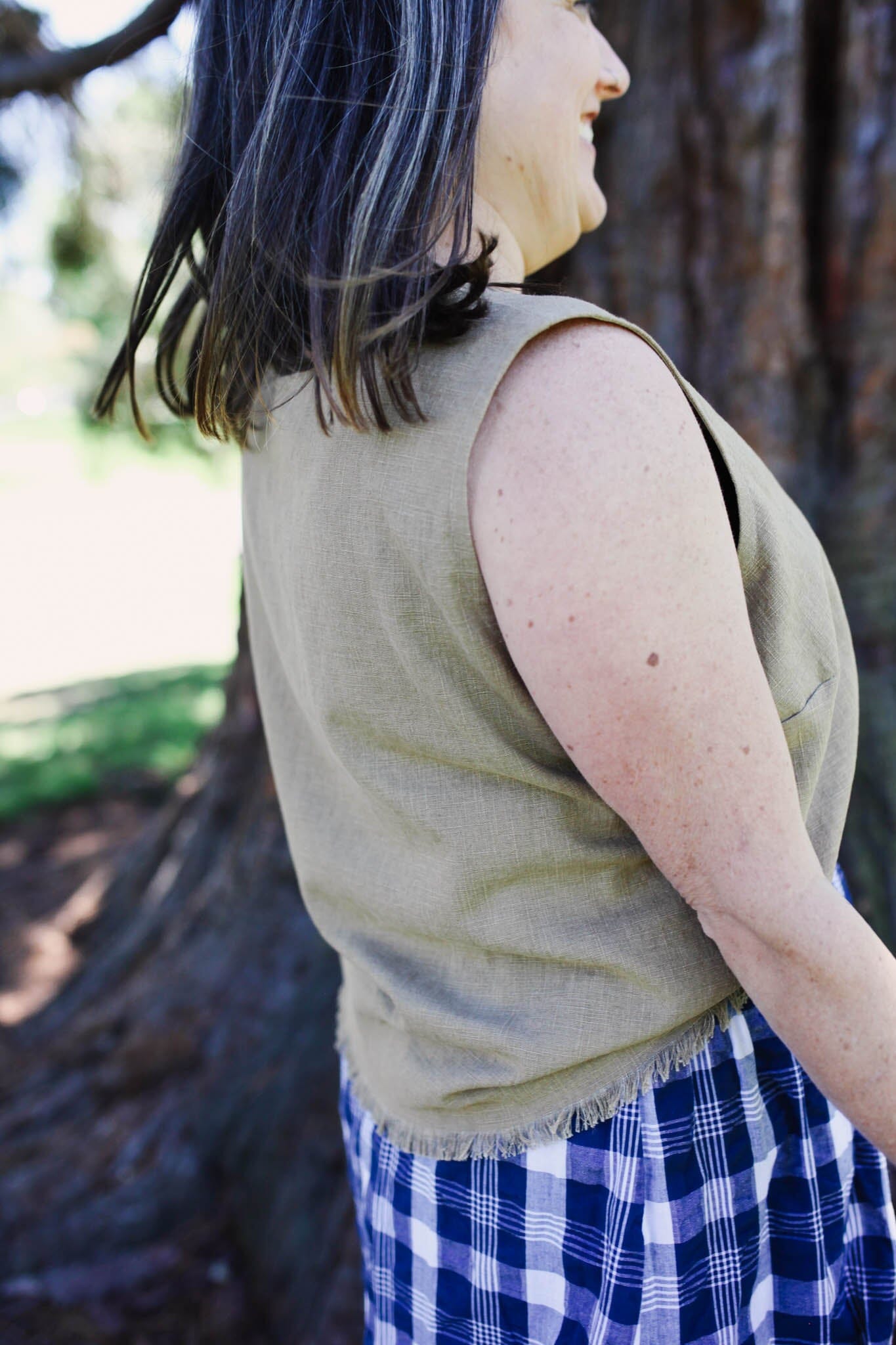 Frayed Linen Slub Tank Shirts & Tops The Spotted Quoll 