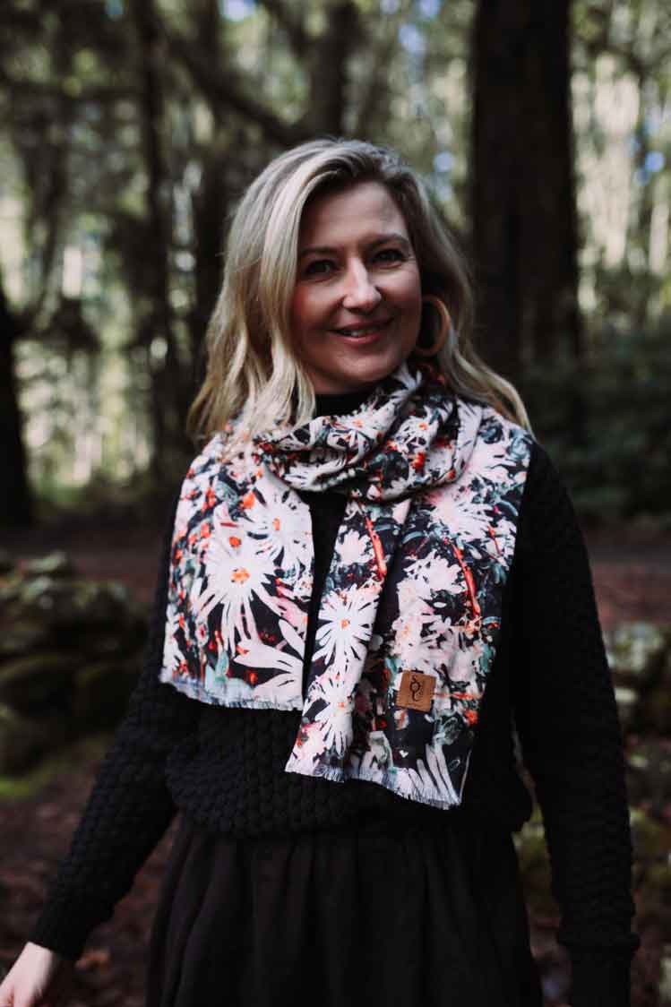 Native Pig Face Organic Cotton Scarf scarf The Spotted Quoll 