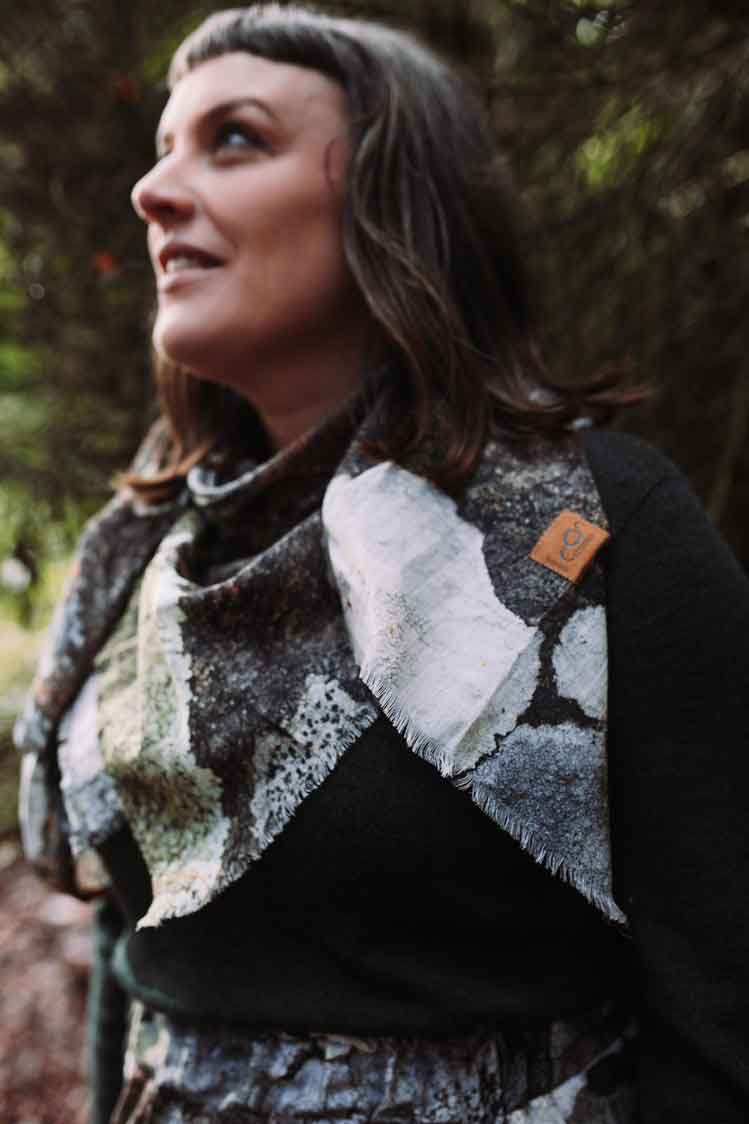Organic Cotton Square Scarf - Lichen Scarves The Spotted Quoll 