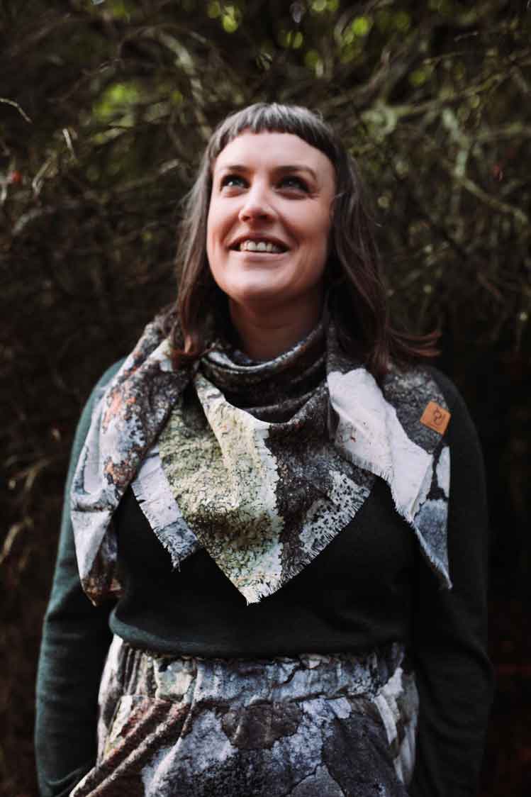 Organic Cotton Square Scarf - Lichen Scarves The Spotted Quoll 