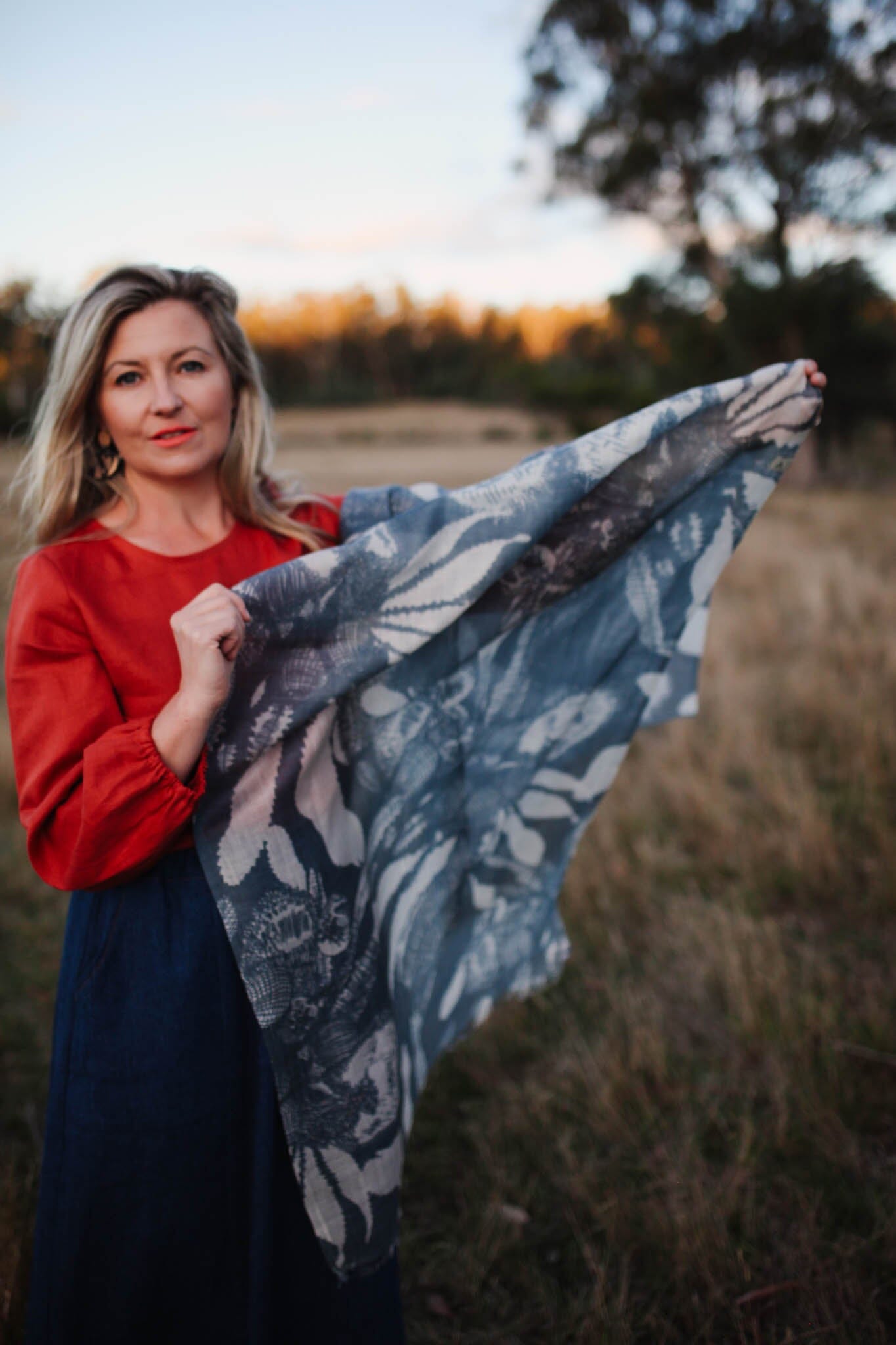 Printed Sheer Wool Scarves - Gift Boxed scarf The Spotted Quoll 