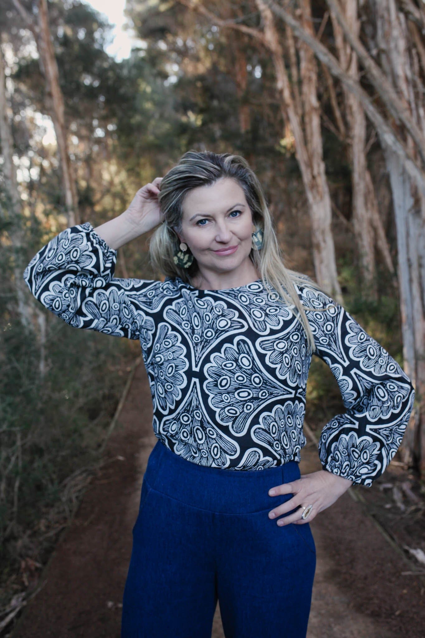 Bell Buoy Blouse - Galaxias Fish Scales top The Spotted Quoll 