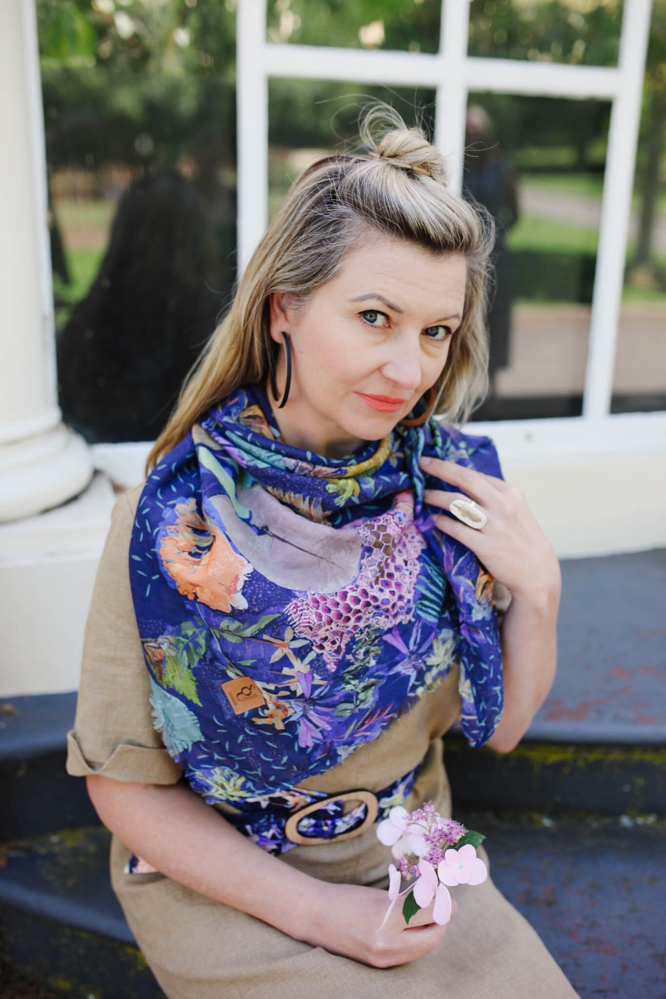 Organic Cotton Square Scarf - No Bee No Me Scarves The Spotted Quoll 